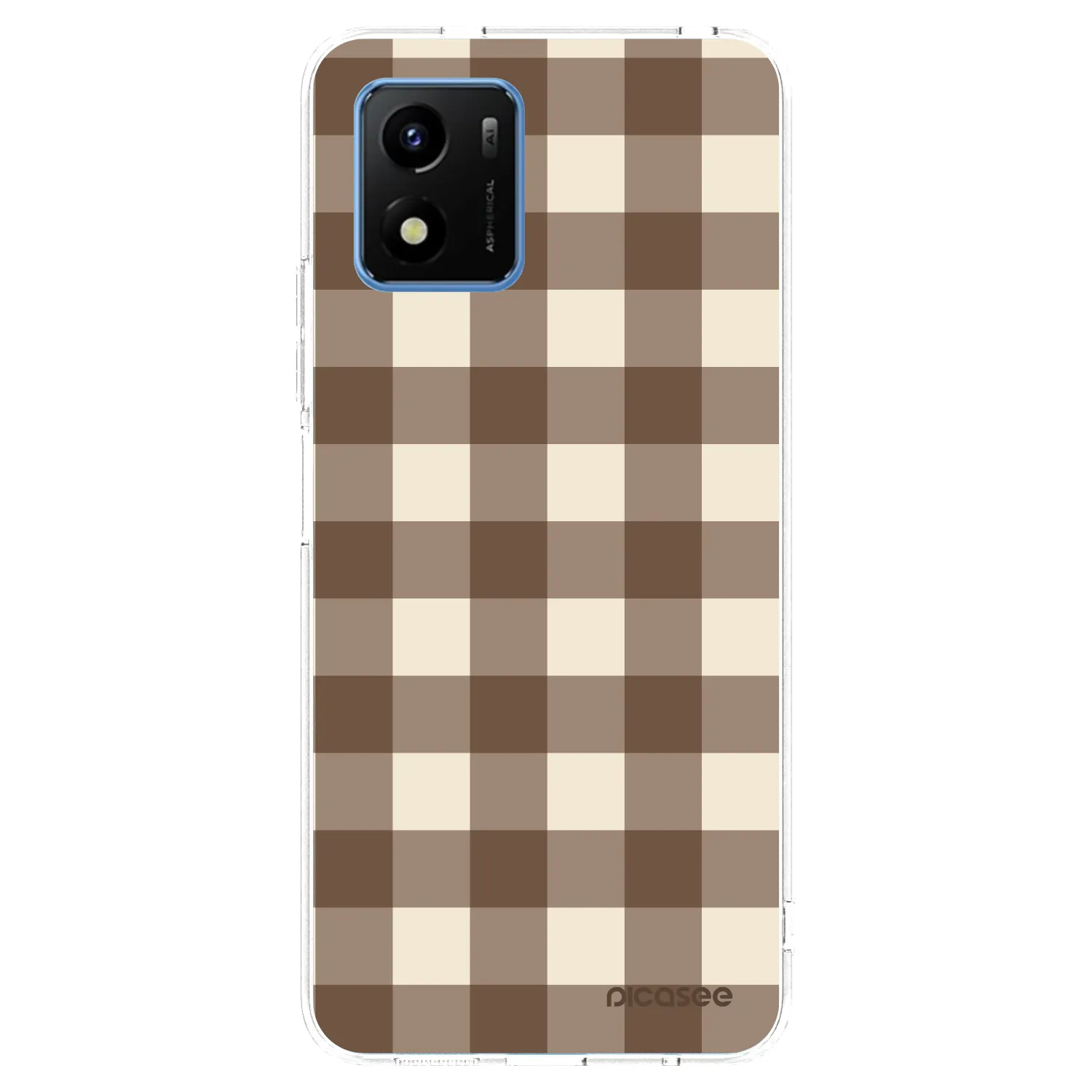 Picasee silikonski prozorni ovitek za Vivo Y01 - Brown grid