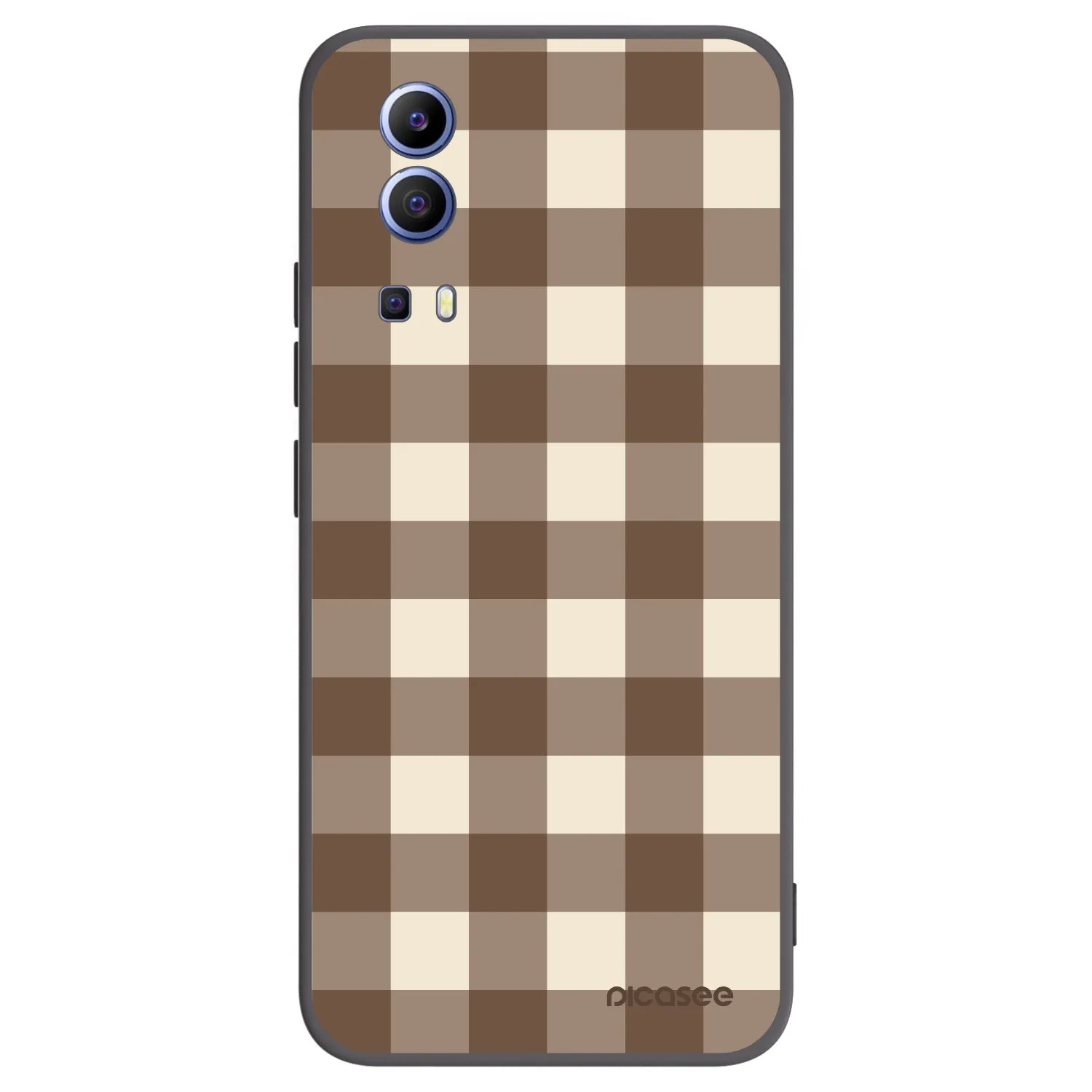 Picasee silikonski črni ovitek za Vivo Y52 5G - Brown grid