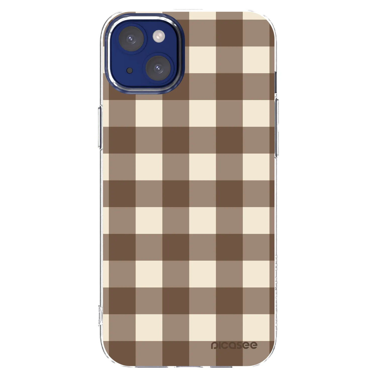Picasee silikonski prozorni ovitek za Apple iPhone 14 Plus - Brown grid