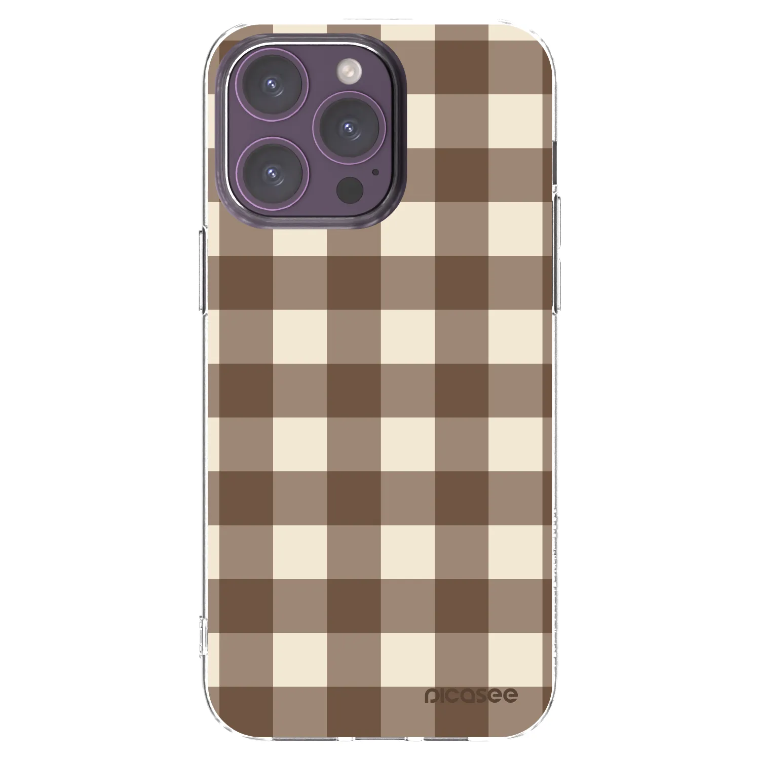 Picasee silikonski prozorni ovitek za Apple iPhone 14 Pro Max - Brown grid