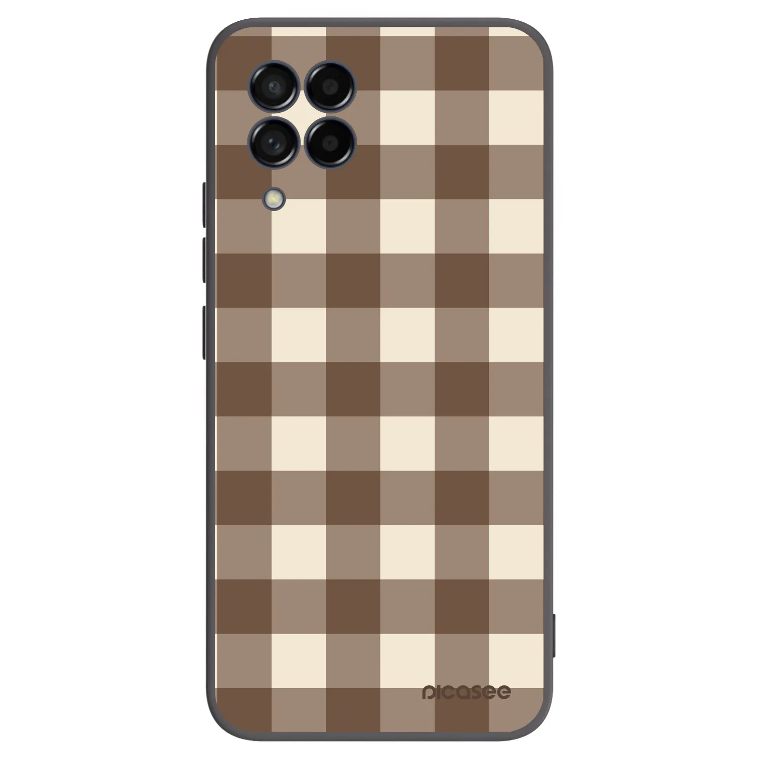 Picasee silikonski črni ovitek za Samsung Galaxy M53 5G - Brown grid