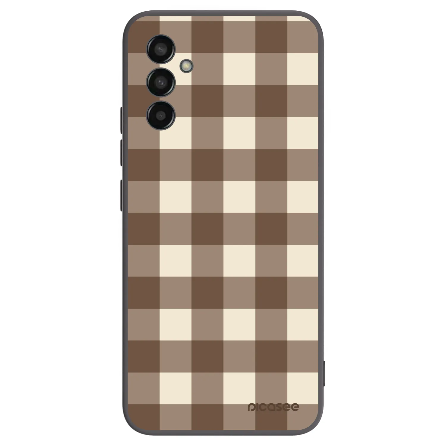 Picasee silikonski črni ovitek za Samsung Galaxy M13 M135F - Brown grid