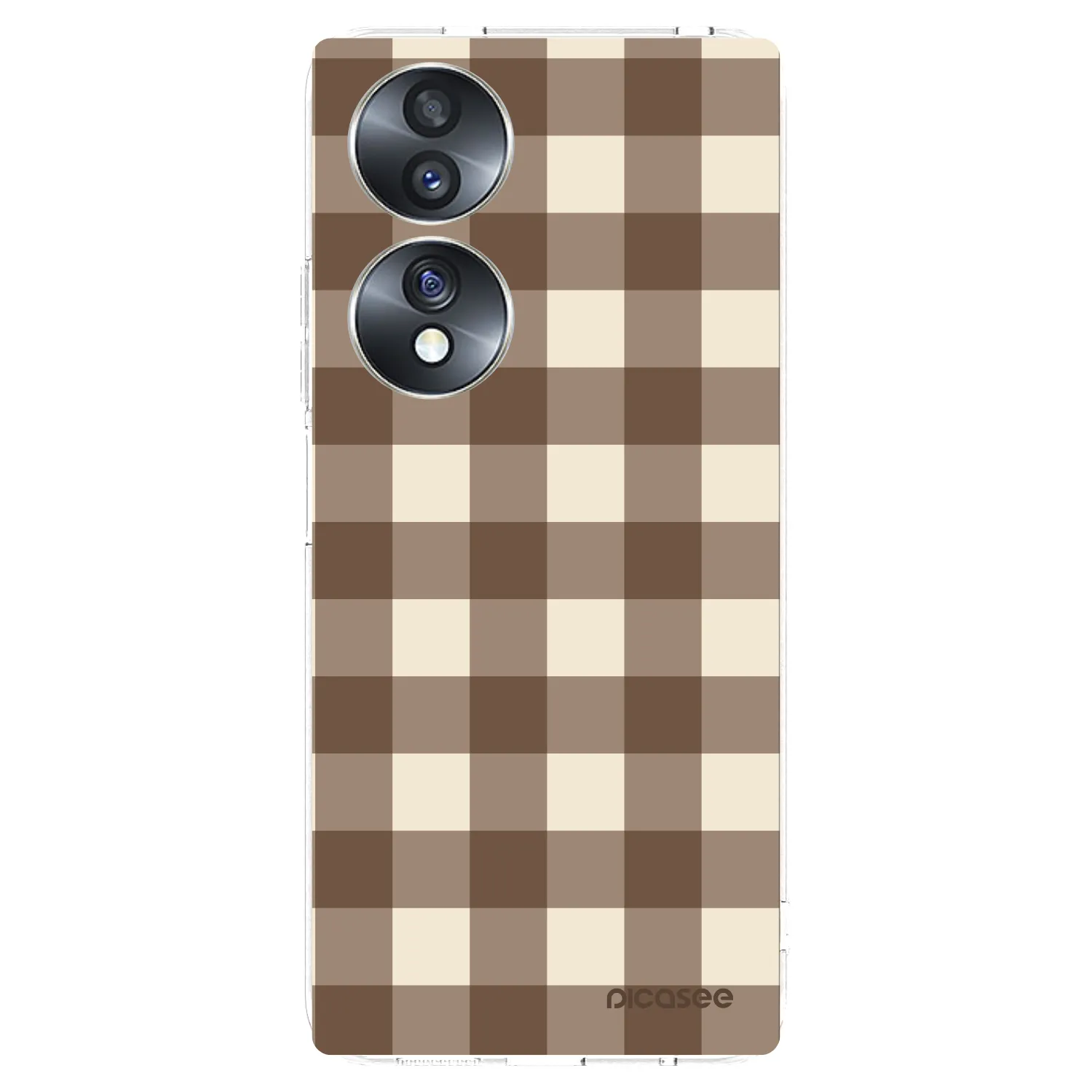 Picasee silikonski prozorni ovitek za Honor 70 - Brown grid
