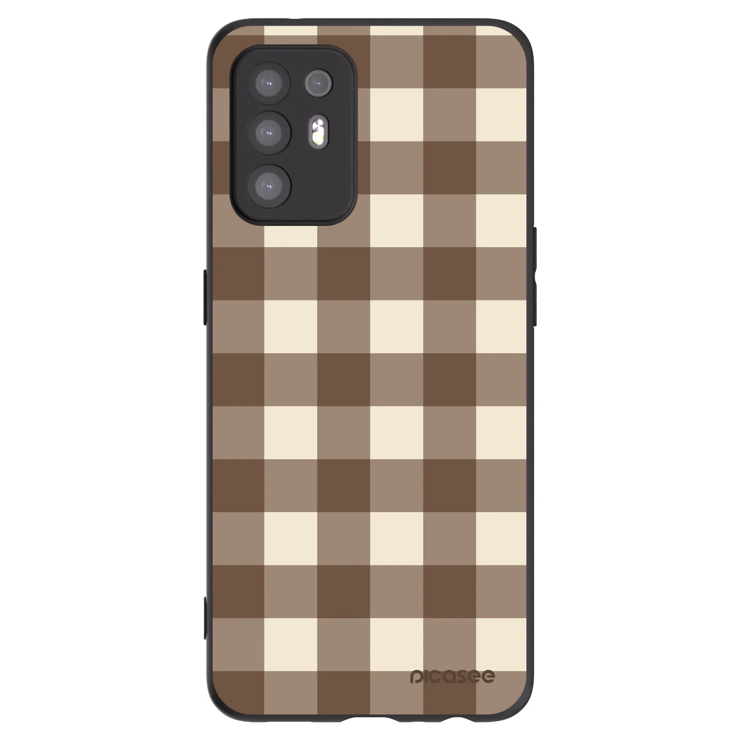 Picasee silikonski črni ovitek za OPPO A94 5G - Brown grid