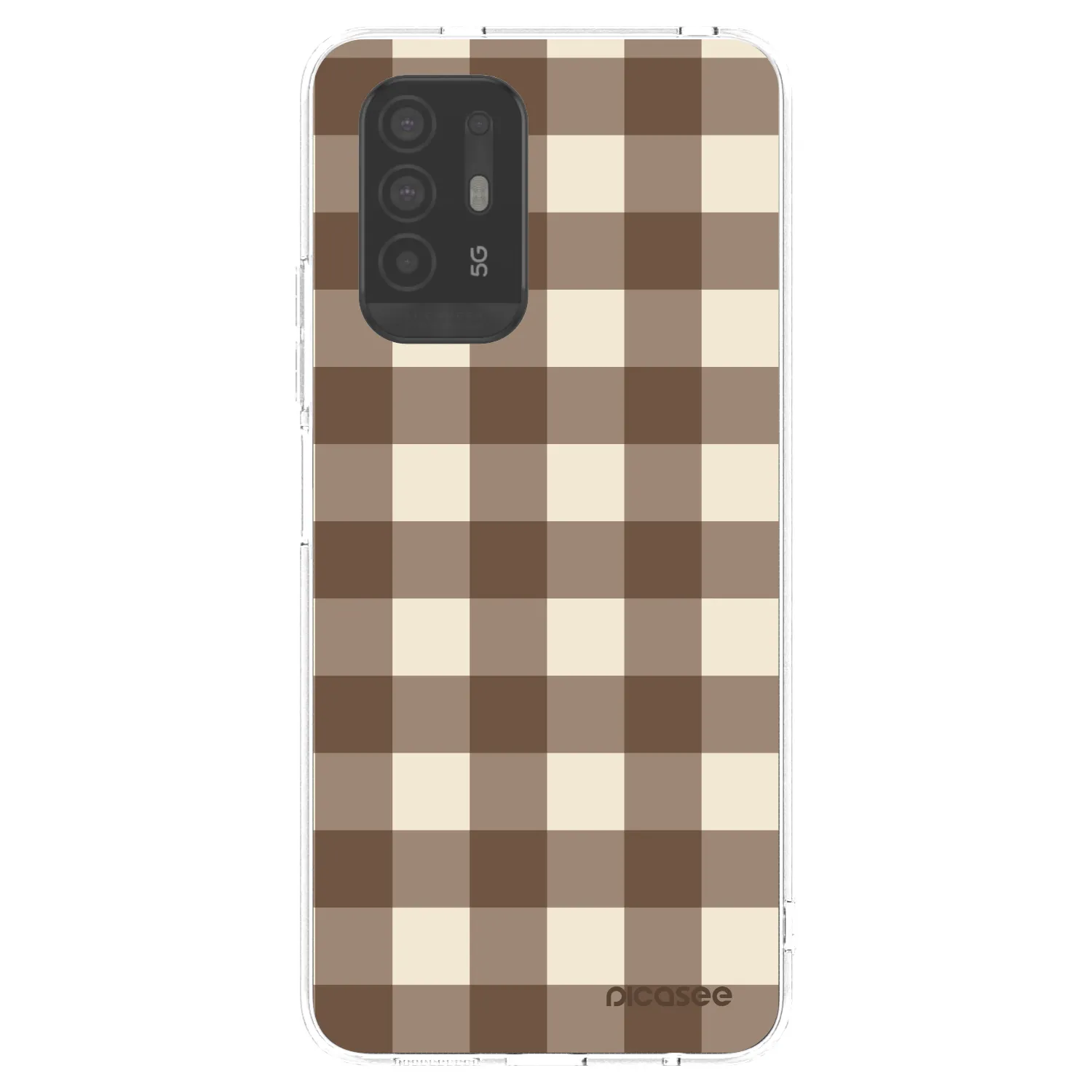 Picasee silikonski prozorni ovitek za OPPO A94 5G - Brown grid