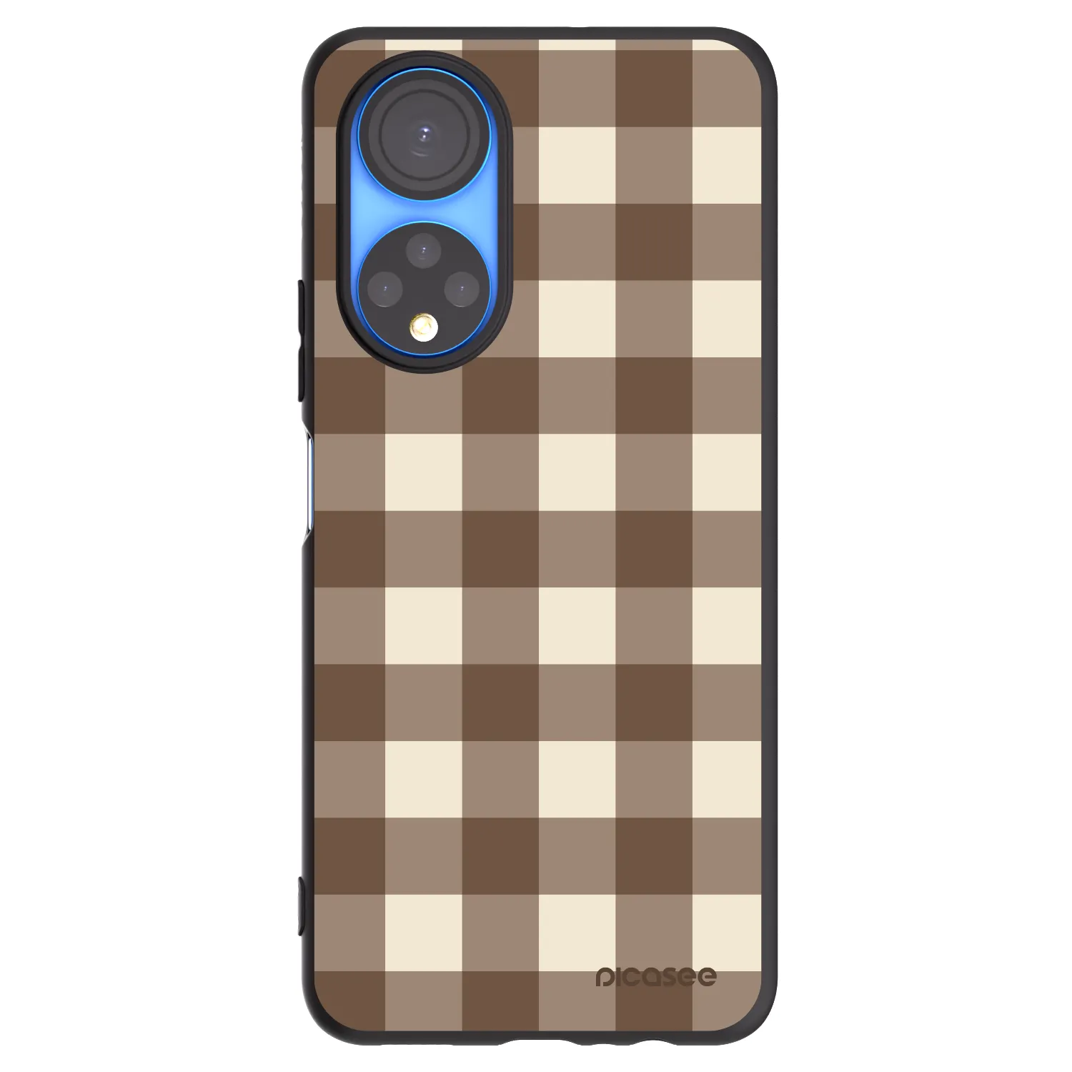 Picasee silikonski črni ovitek za Honor X7 - Brown grid