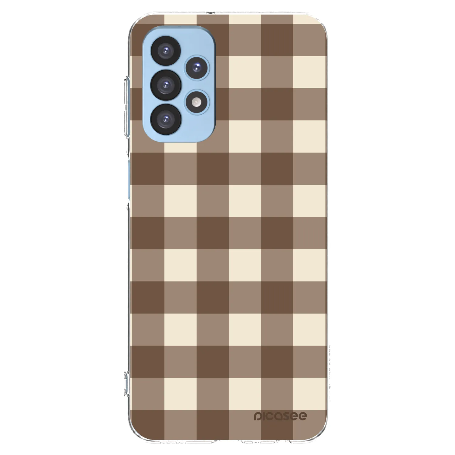 Picasee silikonski prozorni ovitek za Samsung Galaxy A23 A235F 4G - Brown grid