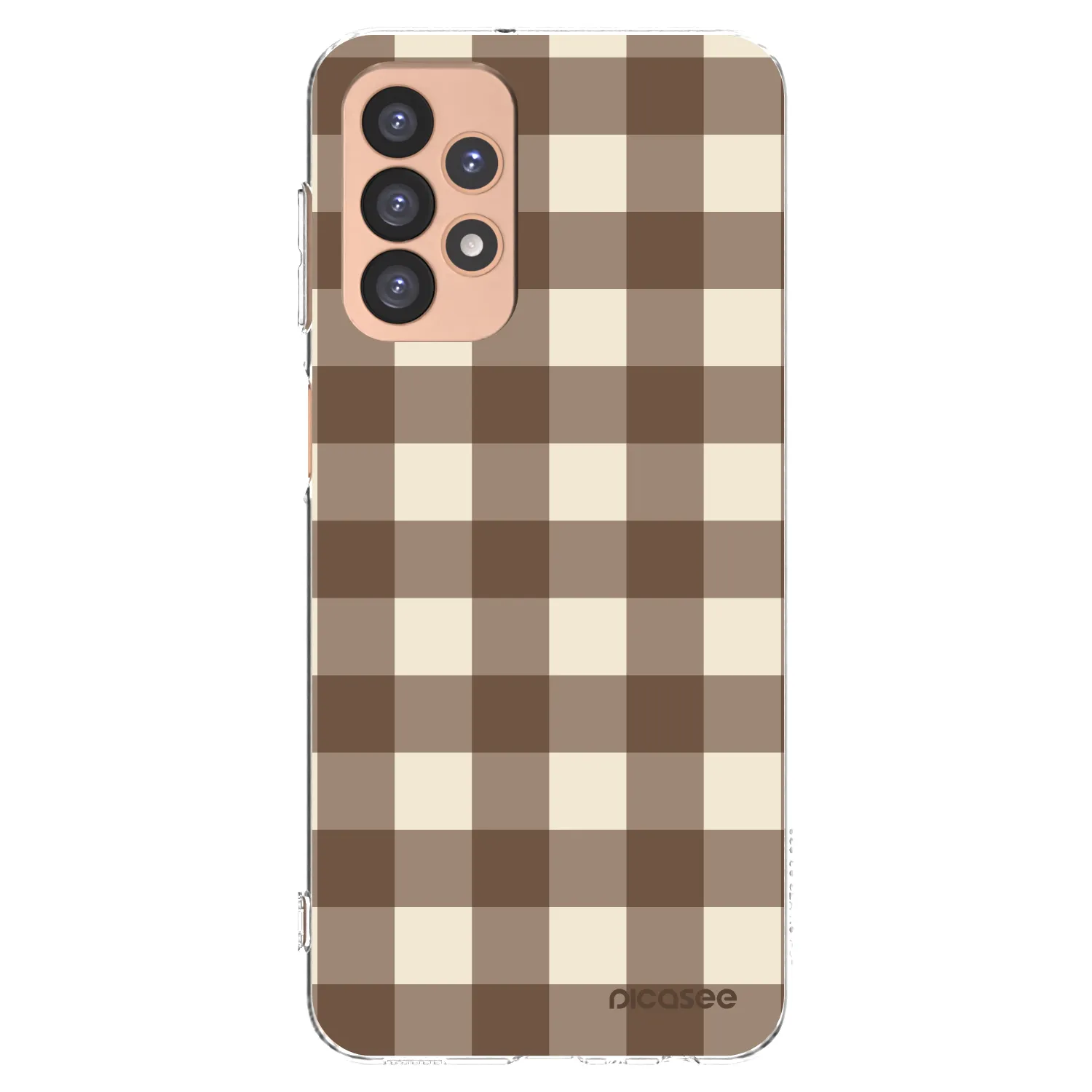 Picasee silikonski prozorni ovitek za Samsung Galaxy A23 A236B 5G - Brown grid
