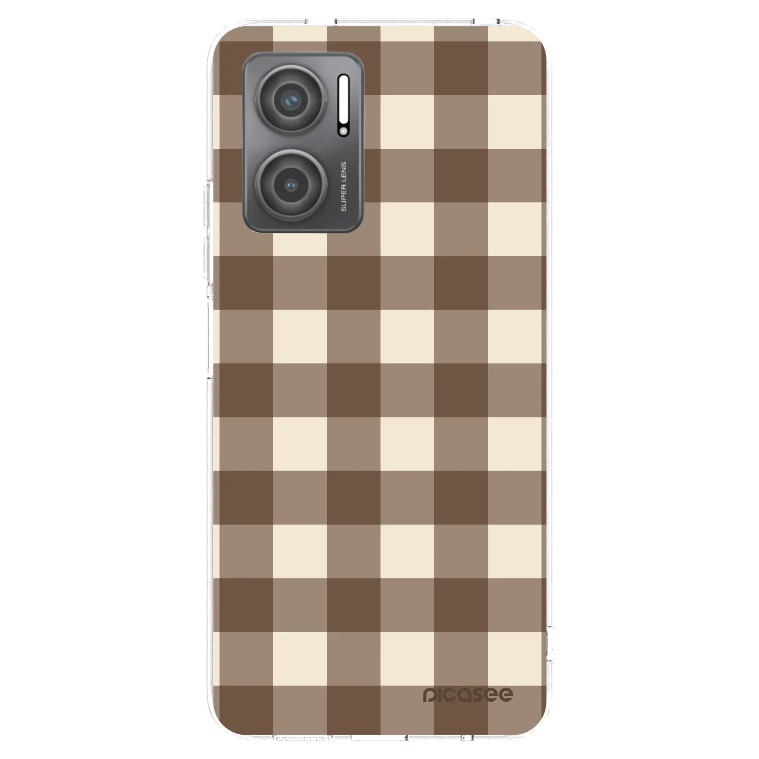 Picasee silikonski prozorni ovitek za Xiaomi Redmi 10 5G - Brown grid
