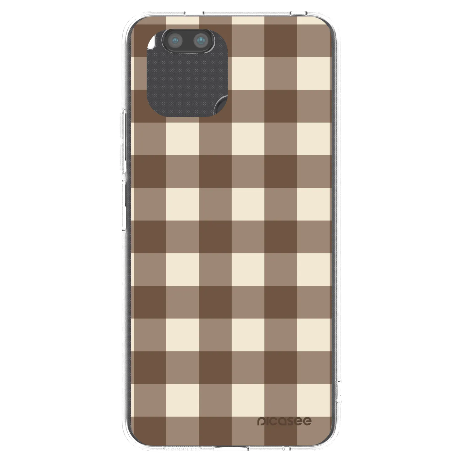 Picasee silikonski prozorni ovitek za Xiaomi Redmi A1 - Brown grid
