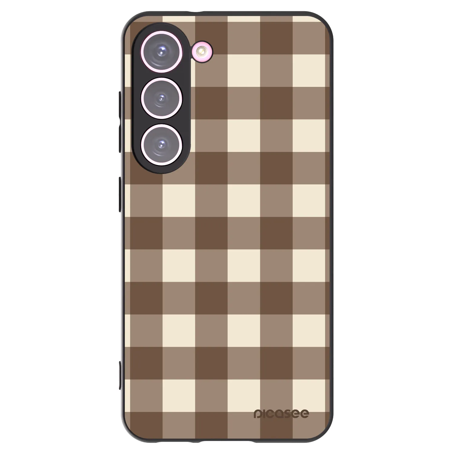 Picasee silikonski črni ovitek za Samsung Galaxy S23 5G - Brown grid