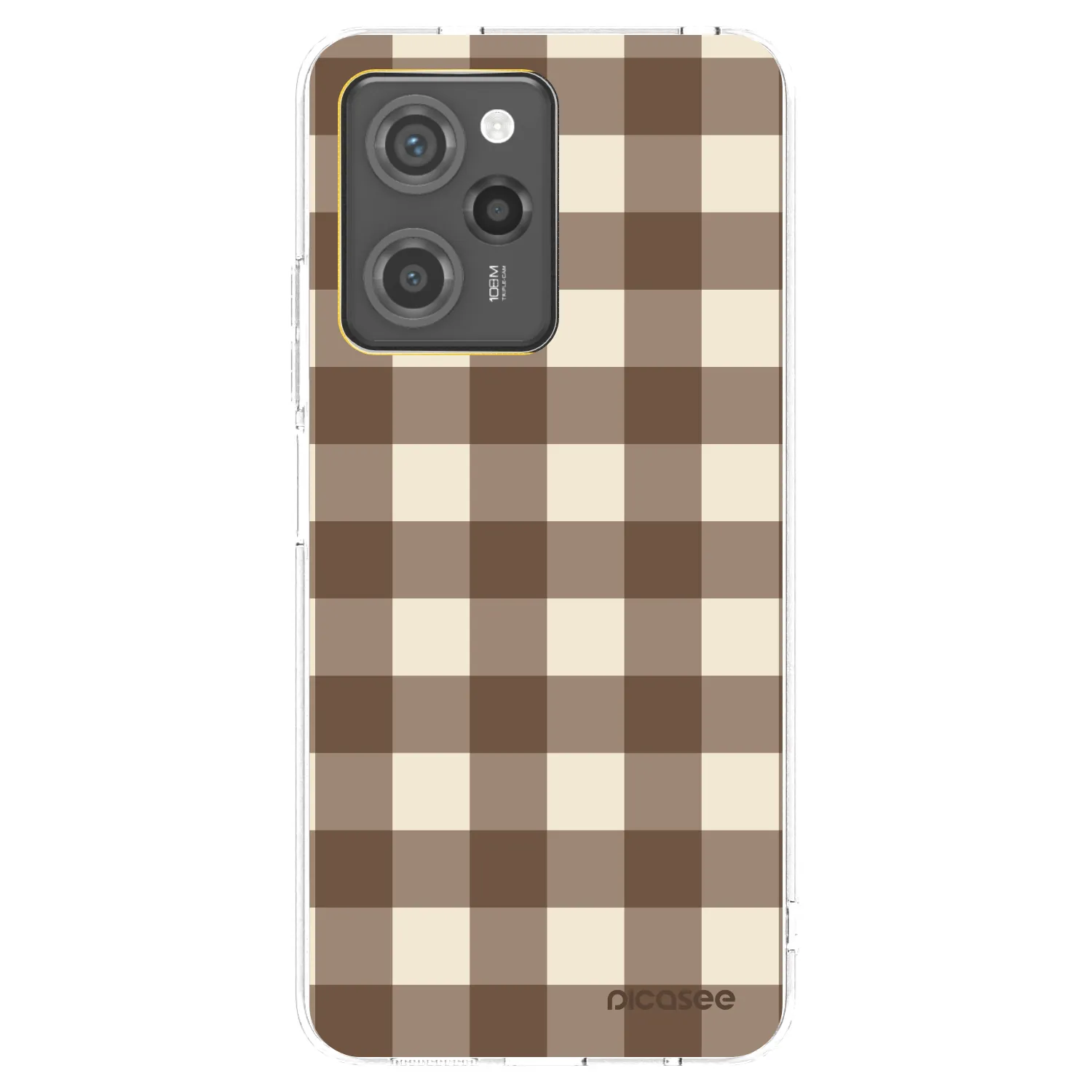 Picasee silikonski prozorni ovitek za Xiaomi Poco X5 Pro - Brown grid