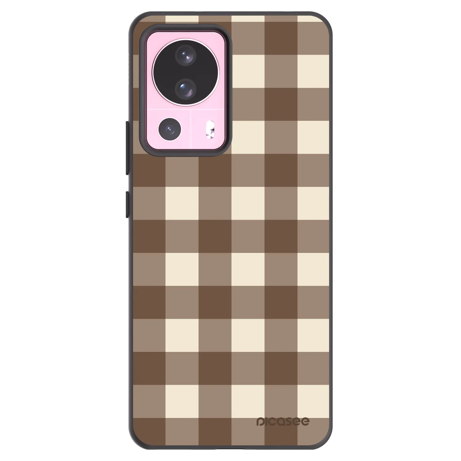 Picasee silikonski črni ovitek za Xiaomi 13 Lite - Brown grid