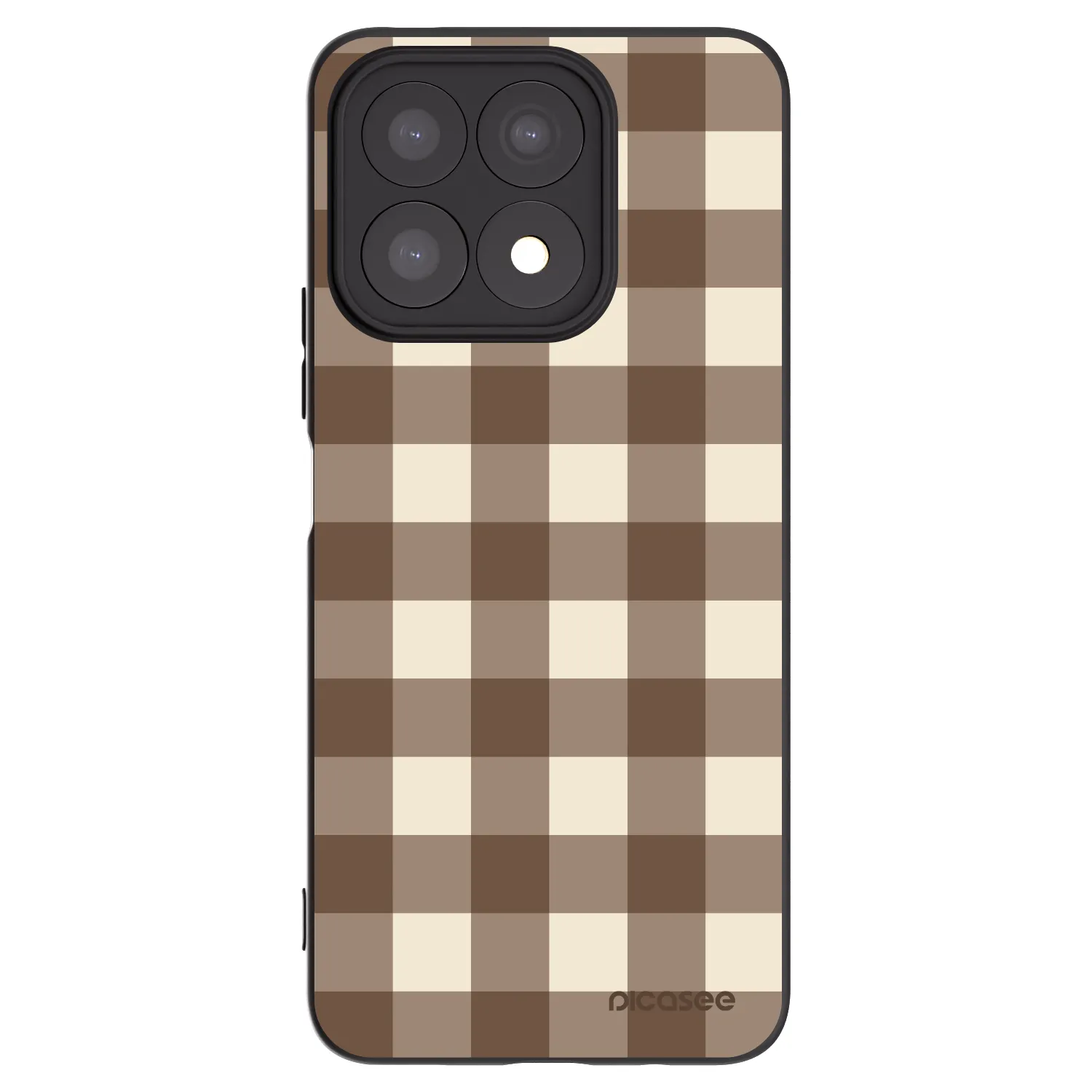 Picasee silikonski črni ovitek za Honor X8a - Brown grid
