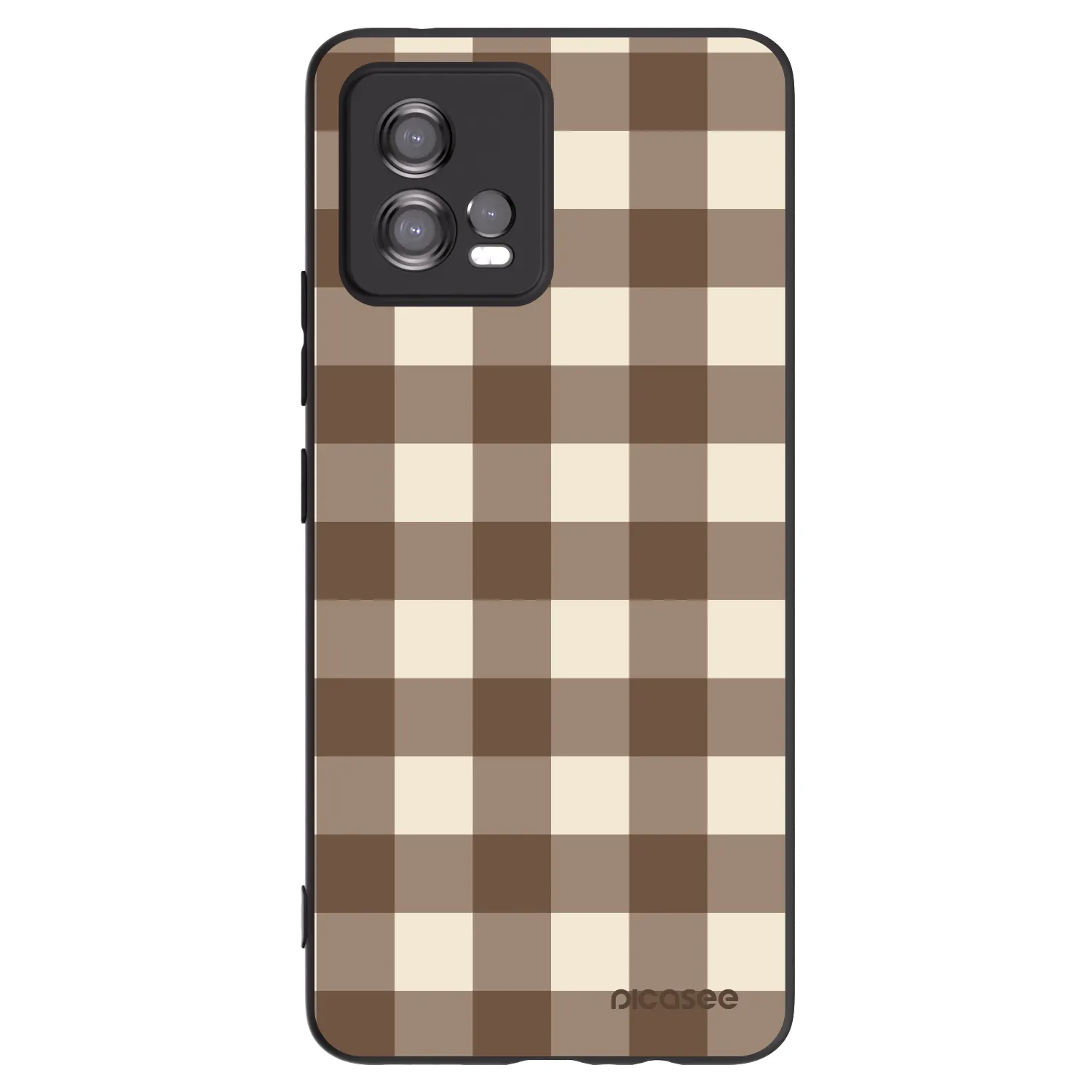 Picasee silikonski črni ovitek za Motorola Moto G72 - Brown grid