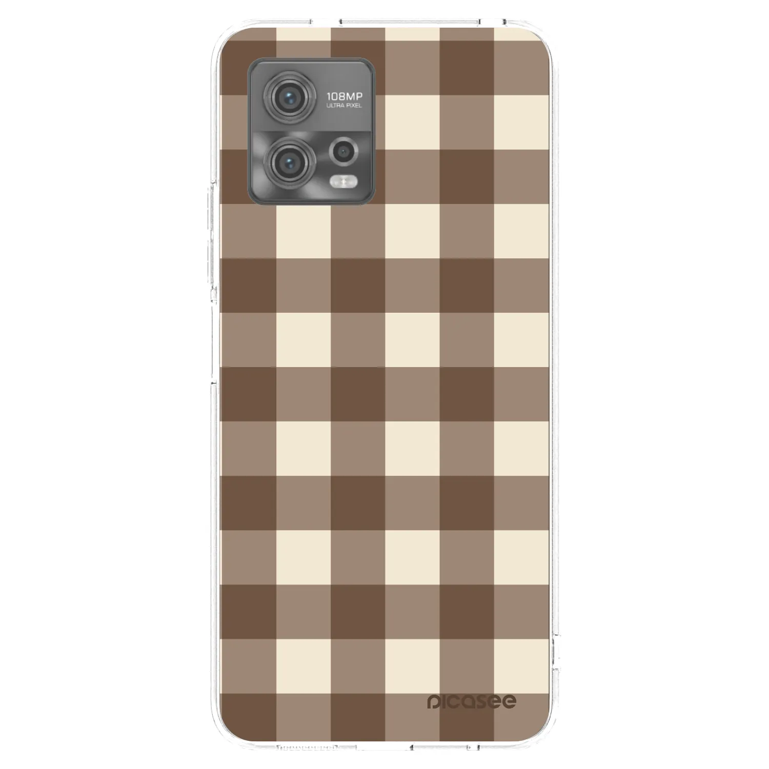 Picasee silikonski prozorni ovitek za Motorola Moto G72 - Brown grid
