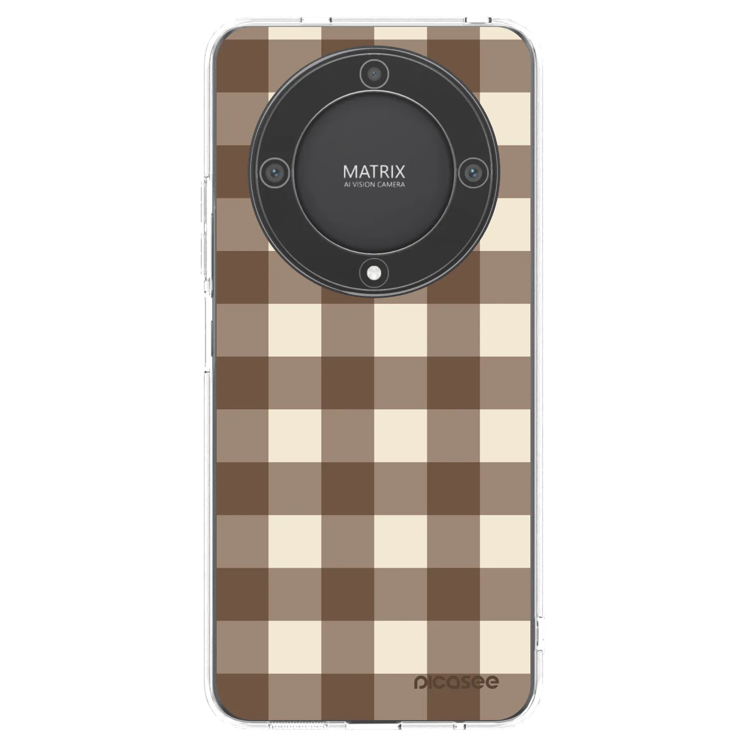 Picasee silikonski prozorni ovitek za Honor Magic5 Lite 5G - Brown grid