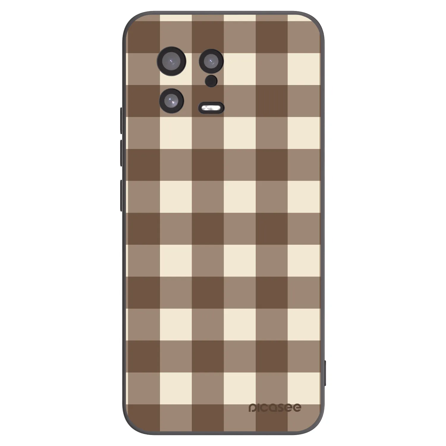 Picasee silikonski črni ovitek za Xiaomi 13 - Brown grid