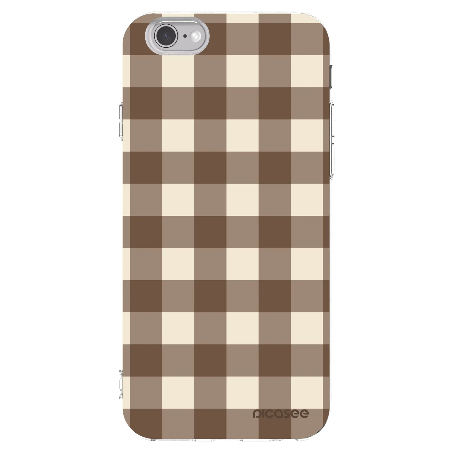Picasee silikonski prozorni ovitek za Apple iPhone 6/6S - Brown grid