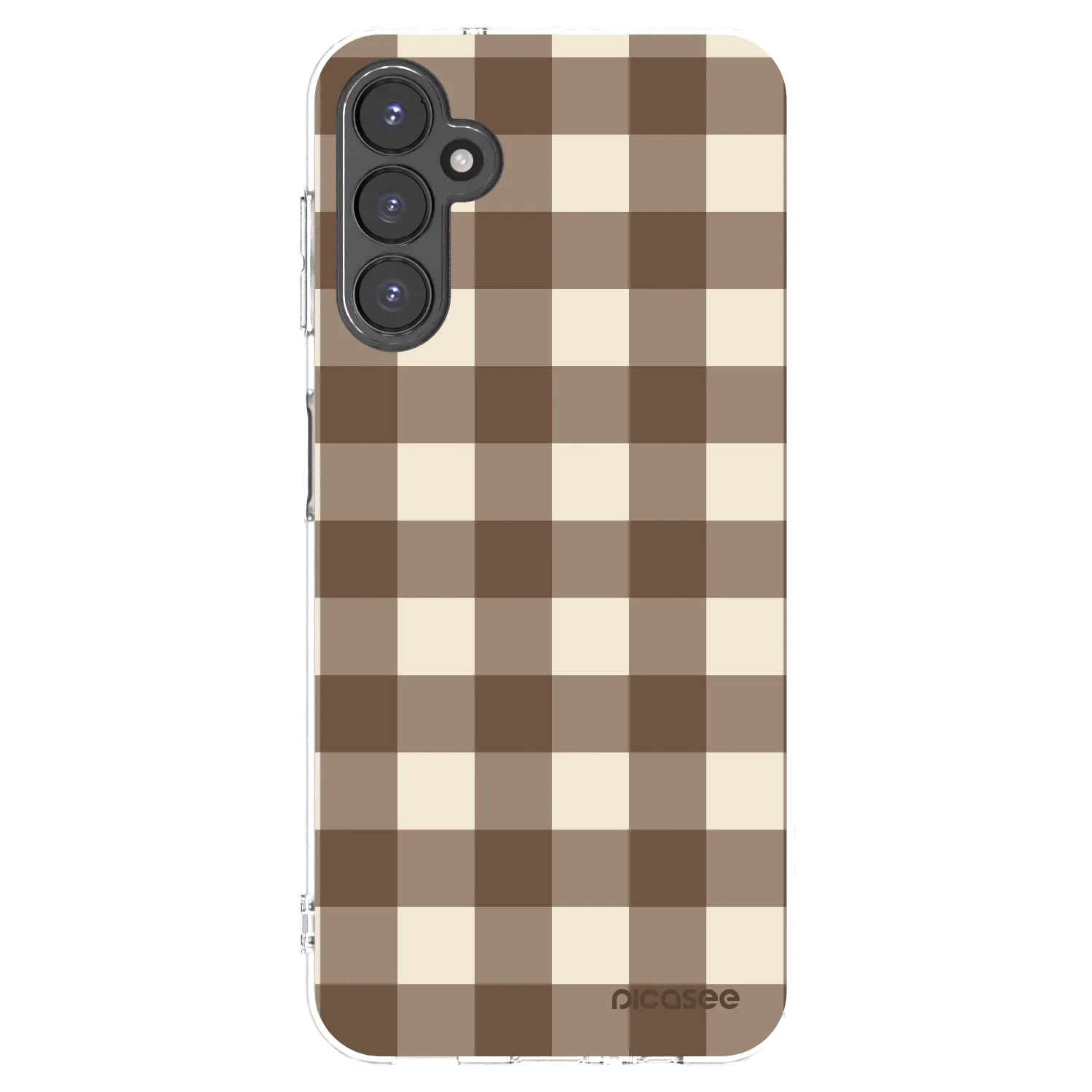 Picasee silikonski prozorni ovitek za Samsung Galaxy A14 4G A145R - Brown grid