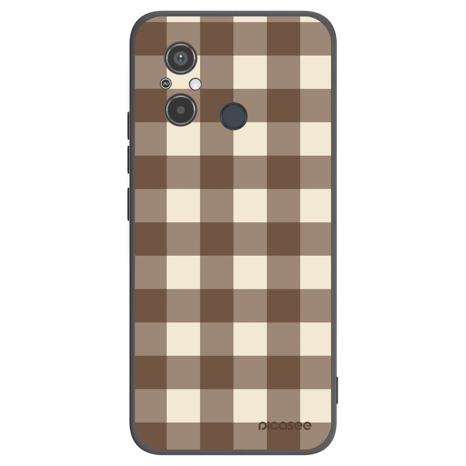 Picasee silikonski črni ovitek za Xiaomi Redmi 12C - Brown grid