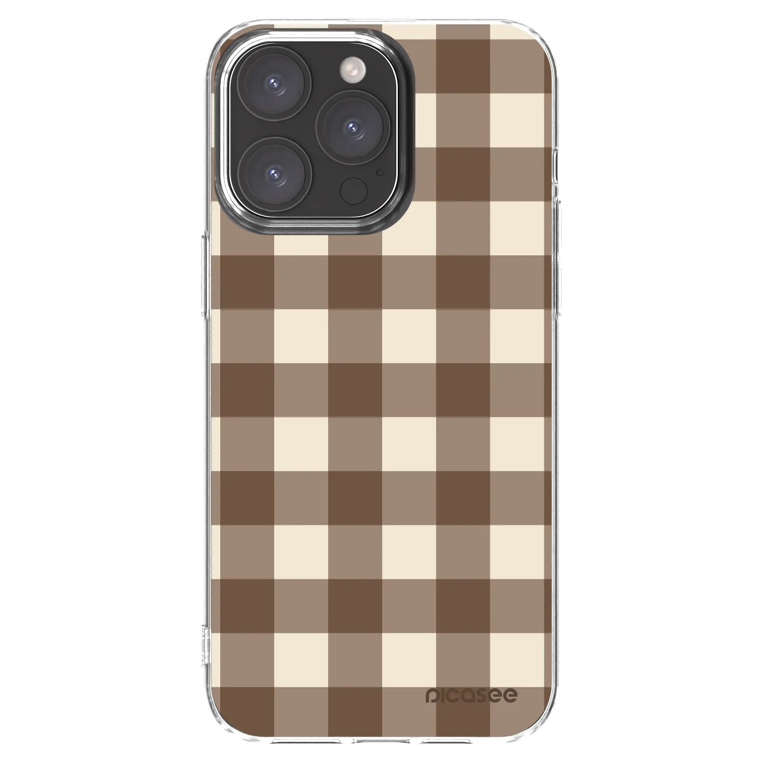 Picasee silikonski prozorni ovitek za Apple iPhone 15 Pro Max - Brown grid
