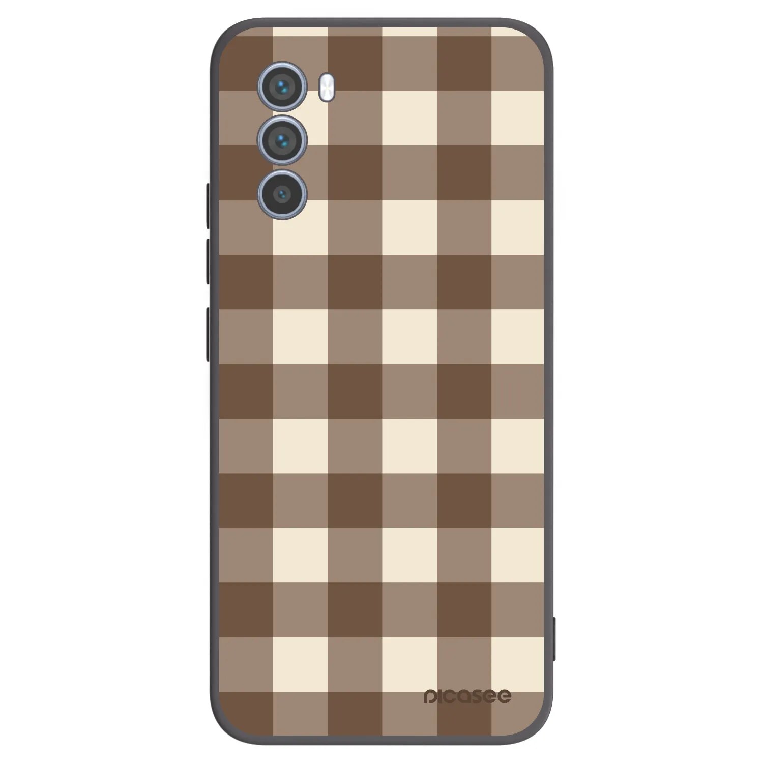Picasee silikonski črni ovitek za Motorola Moto G62 - Brown grid