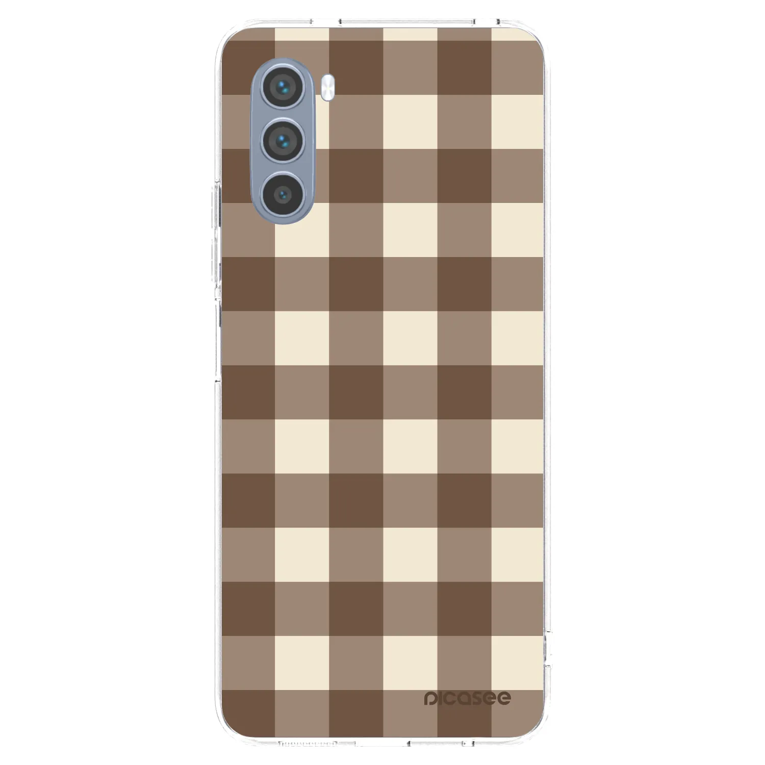 Picasee silikonski prozorni ovitek za Motorola Moto G62 - Brown grid