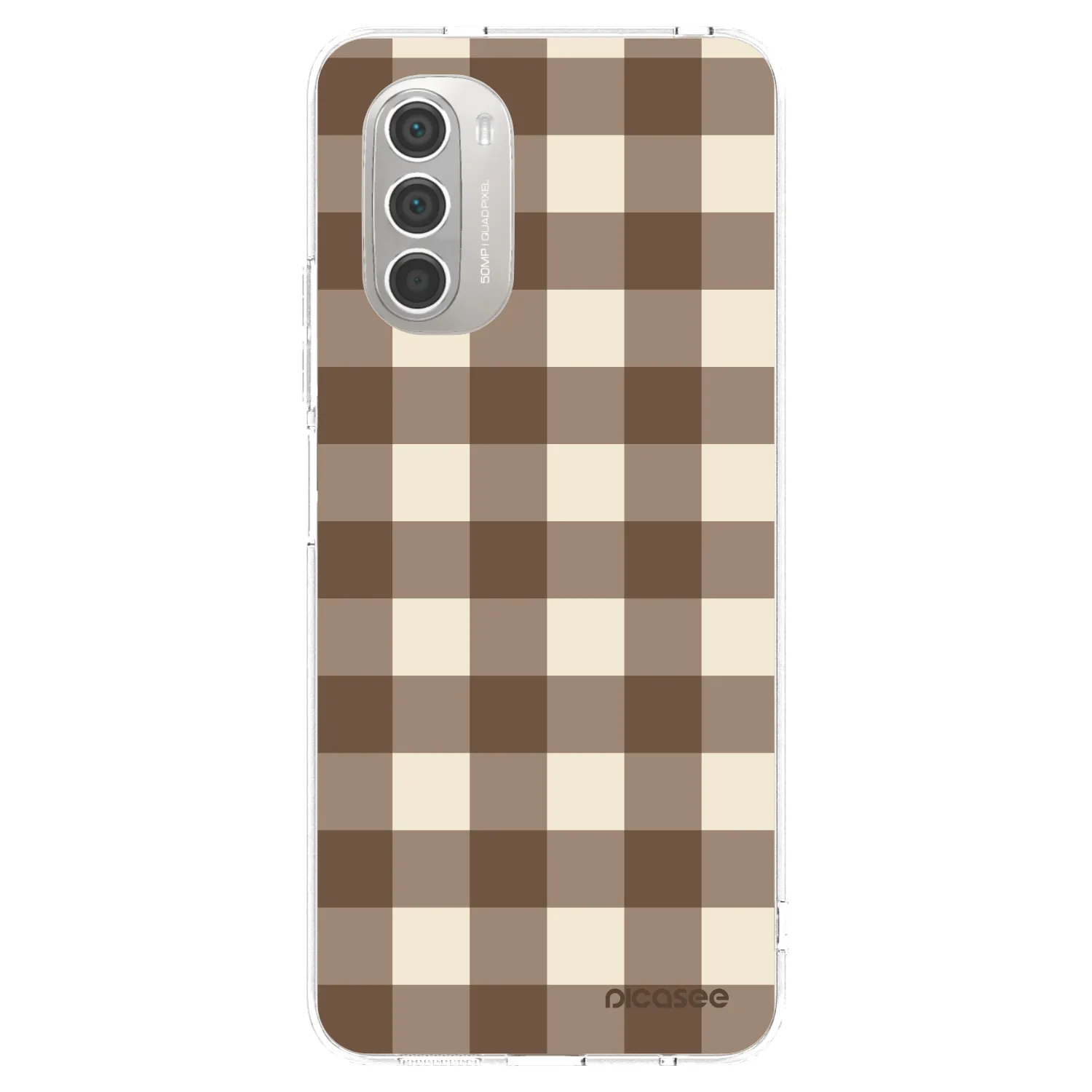 Picasee silikonski prozorni ovitek za Motorola Moto G51 - Brown grid