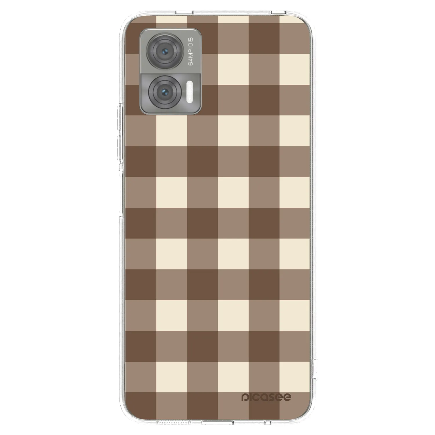 Picasee silikonski prozorni ovitek za Motorola Edge 30 Neo - Brown grid