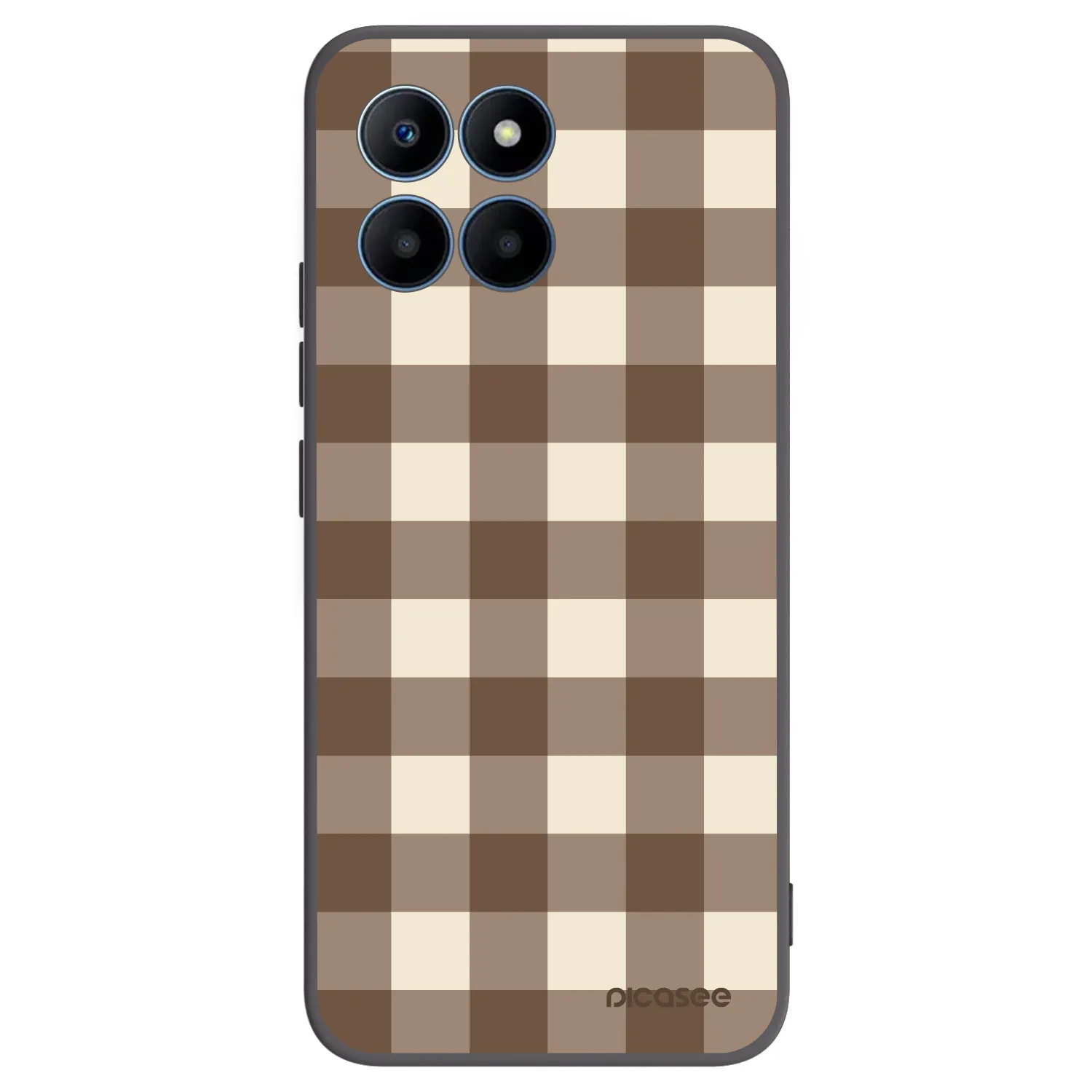 Picasee silikonski črni ovitek za Honor 70 Lite - Brown grid