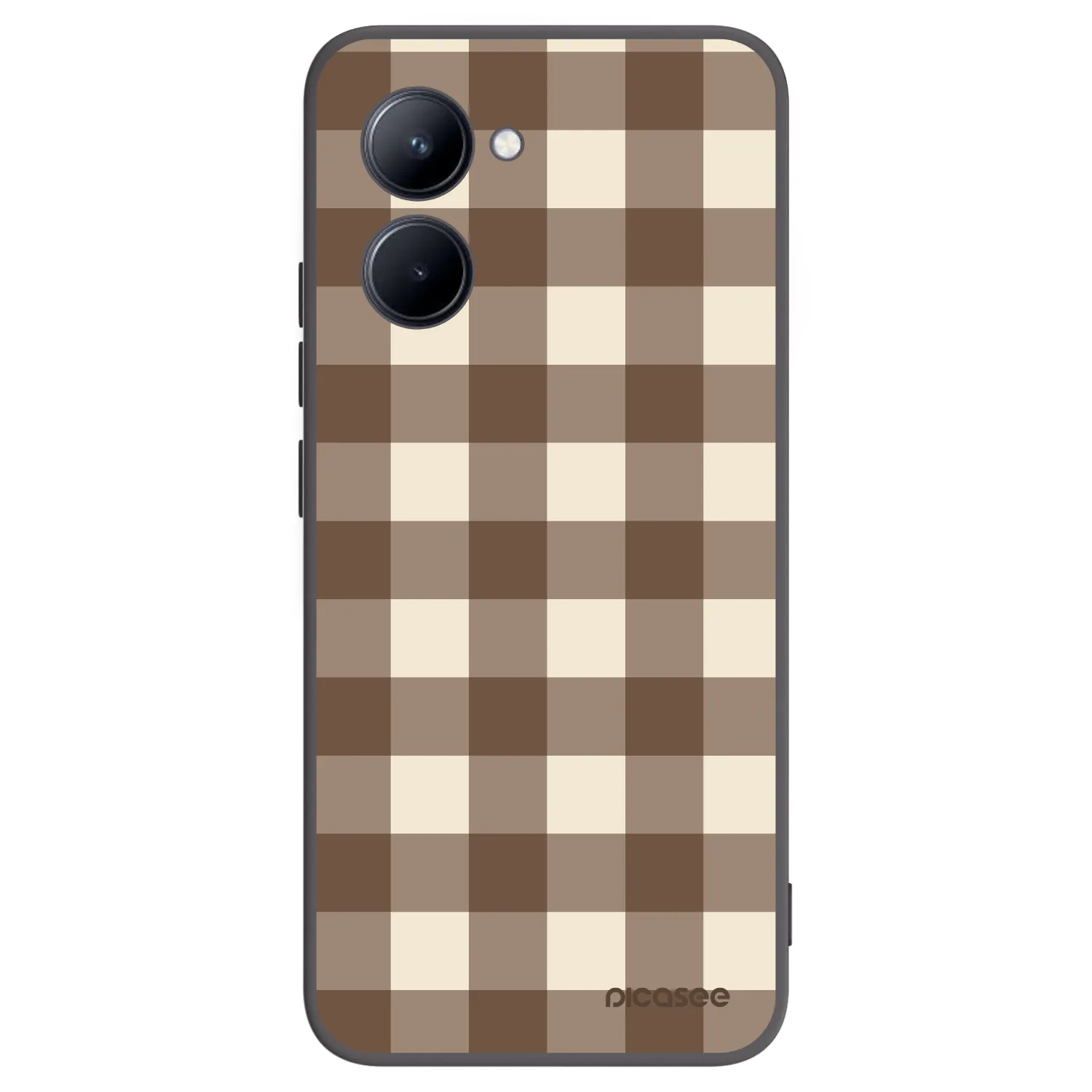 Picasee silikonski črni ovitek za Realme C33 (2023) - Brown grid