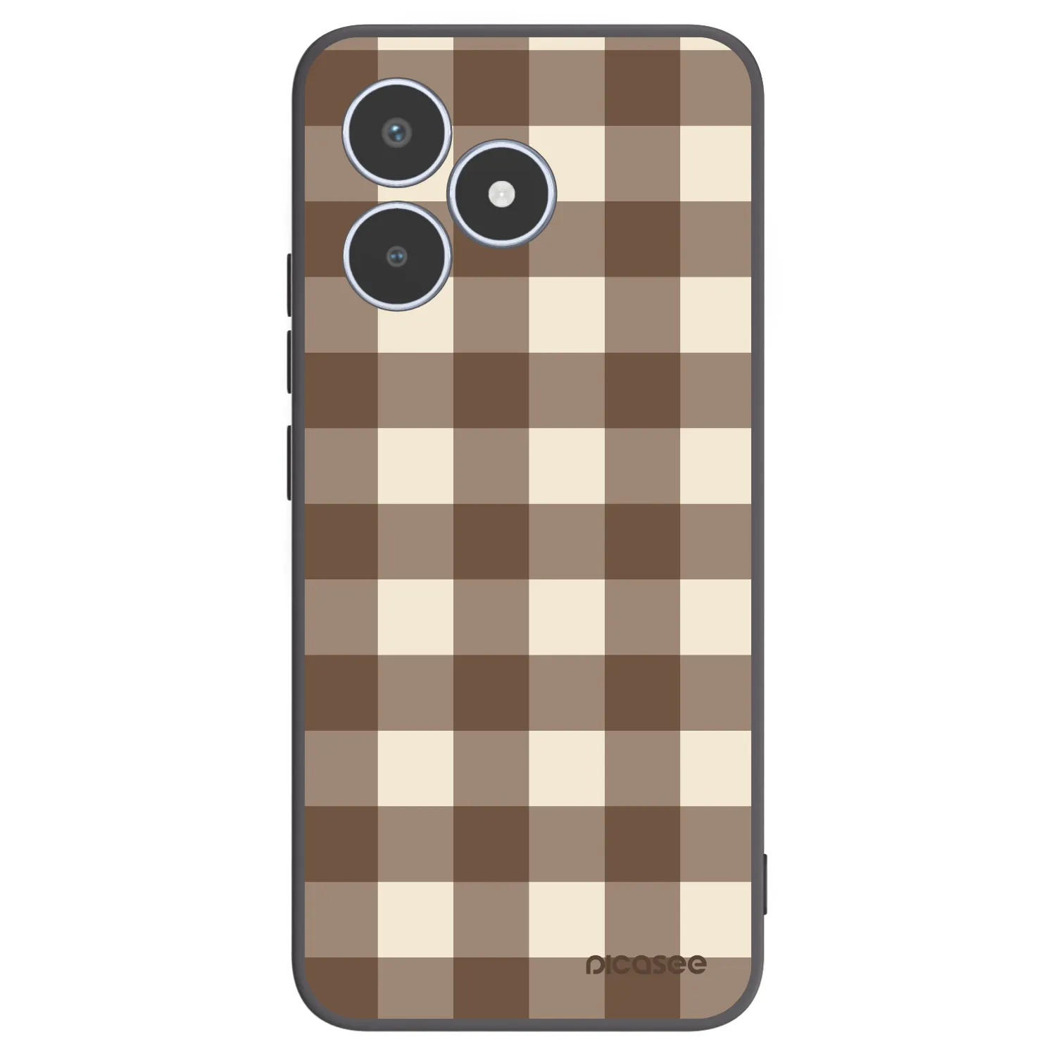 Picasee silikonski črni ovitek za Realme C53 - Brown grid