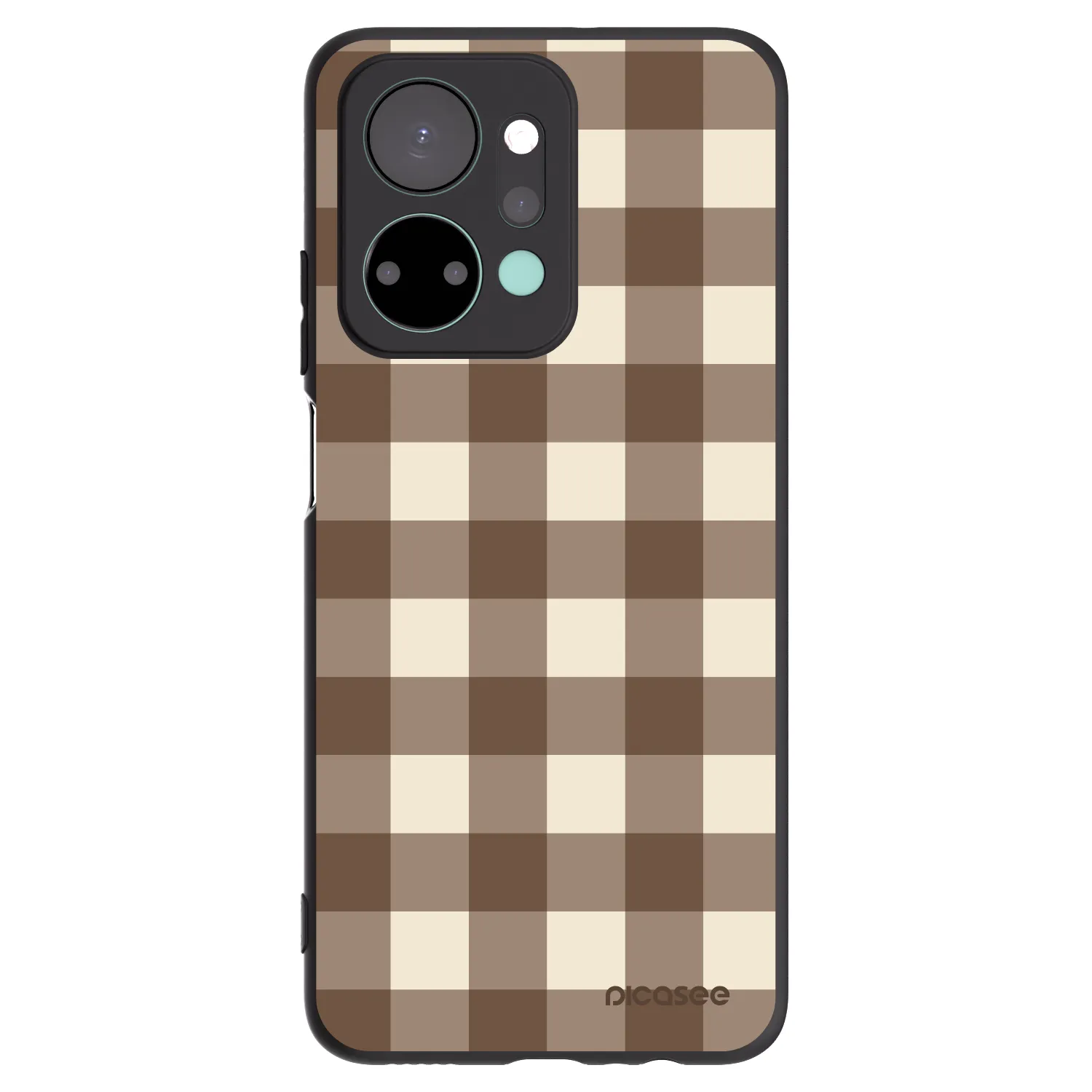 Picasee silikonski črni ovitek za Honor X7a - Brown grid