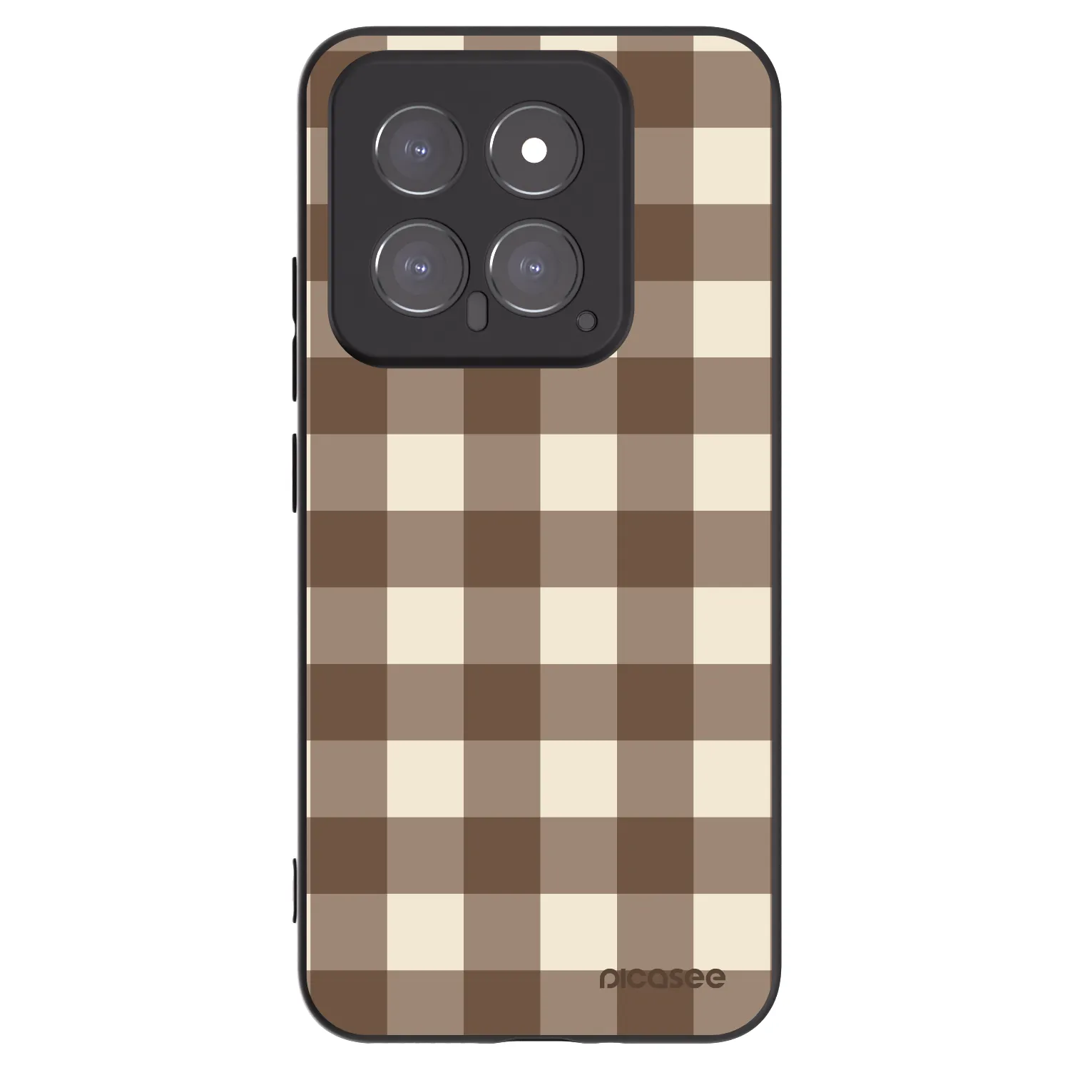 Picasee silikonski črni ovitek za Xiaomi 14 - Brown grid