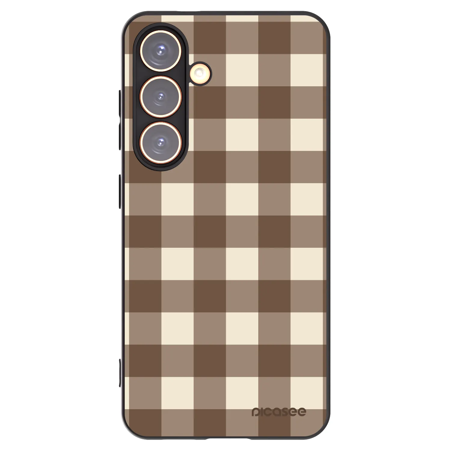 Picasee silikonski črni ovitek za Samsung Galaxy S24 S921B 5G - Brown grid