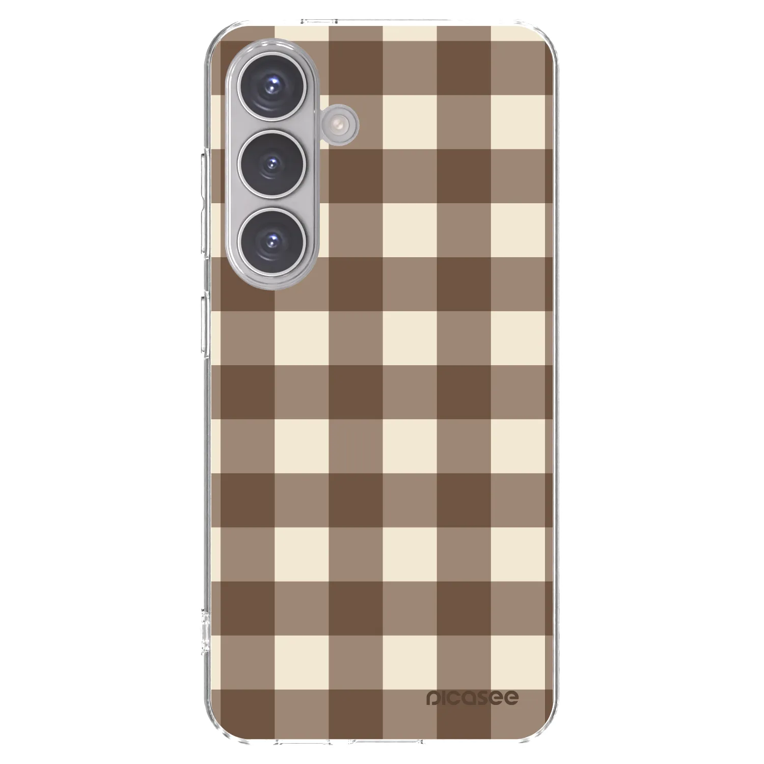 Picasee silikonski prozorni ovitek za Samsung Galaxy S24 S921B 5G - Brown grid