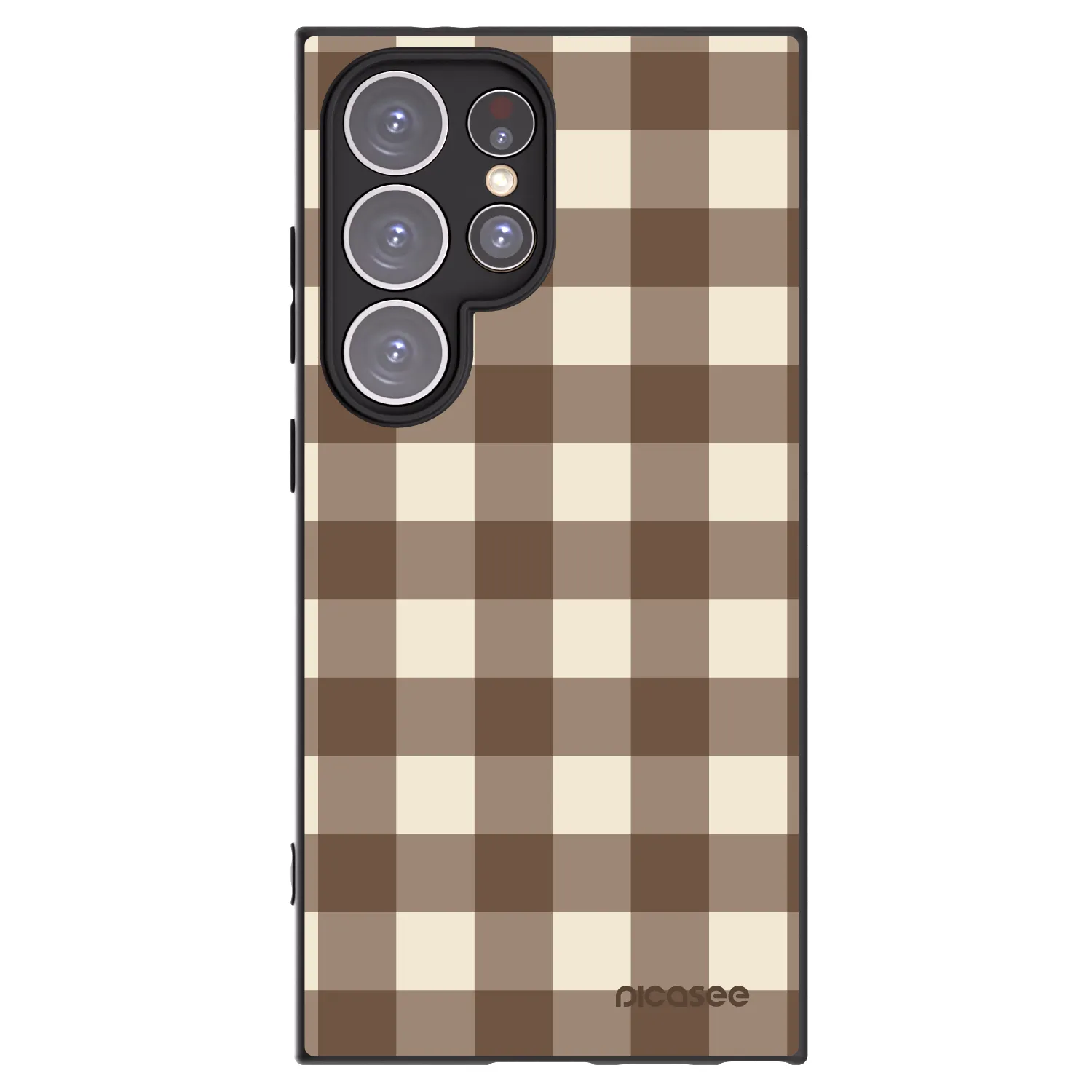 Picasee silikonski črni ovitek za Samsung Galaxy S24 Ultra S928B 5G - Brown grid