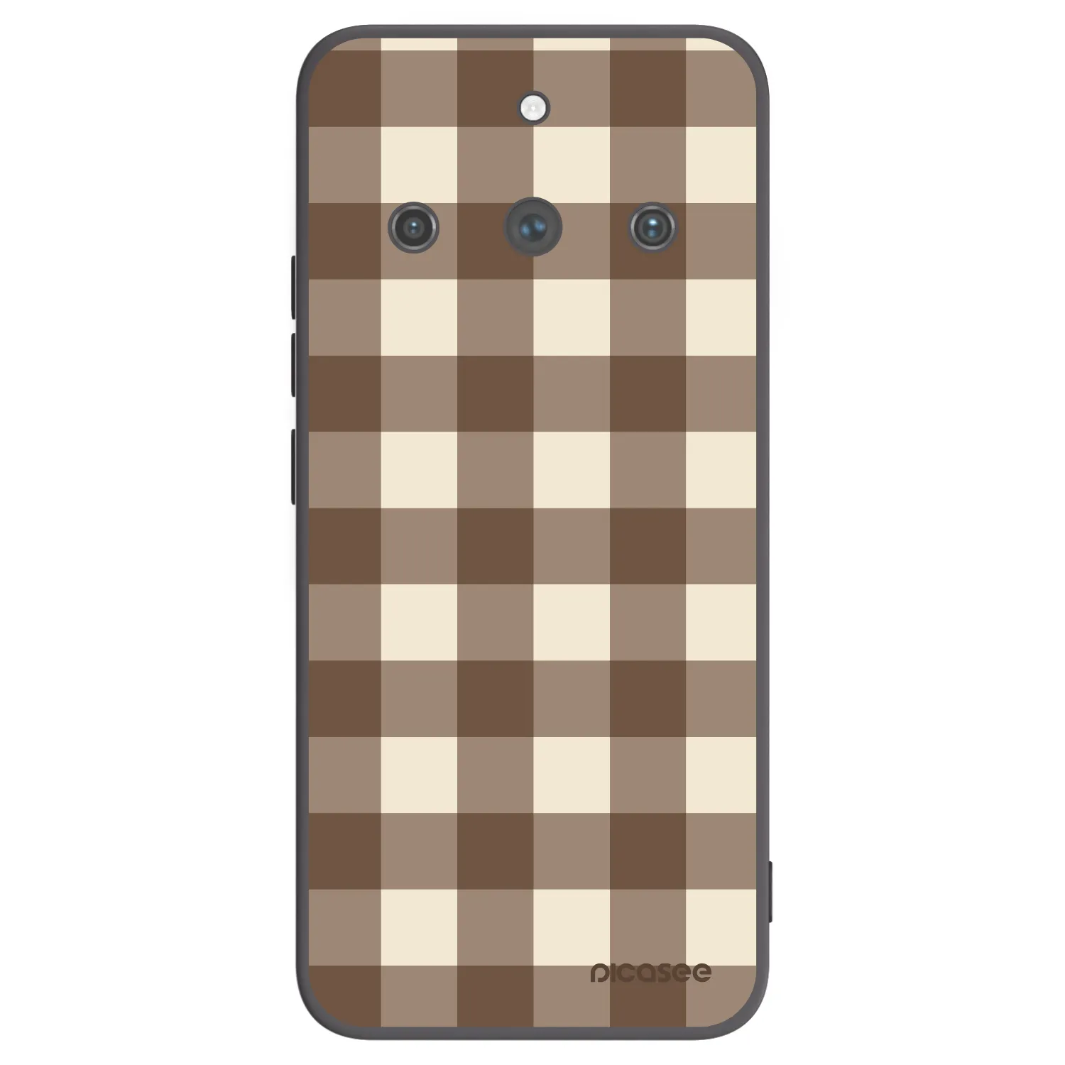 Picasee silikonski črni ovitek za Realme 11 Pro+ - Brown grid