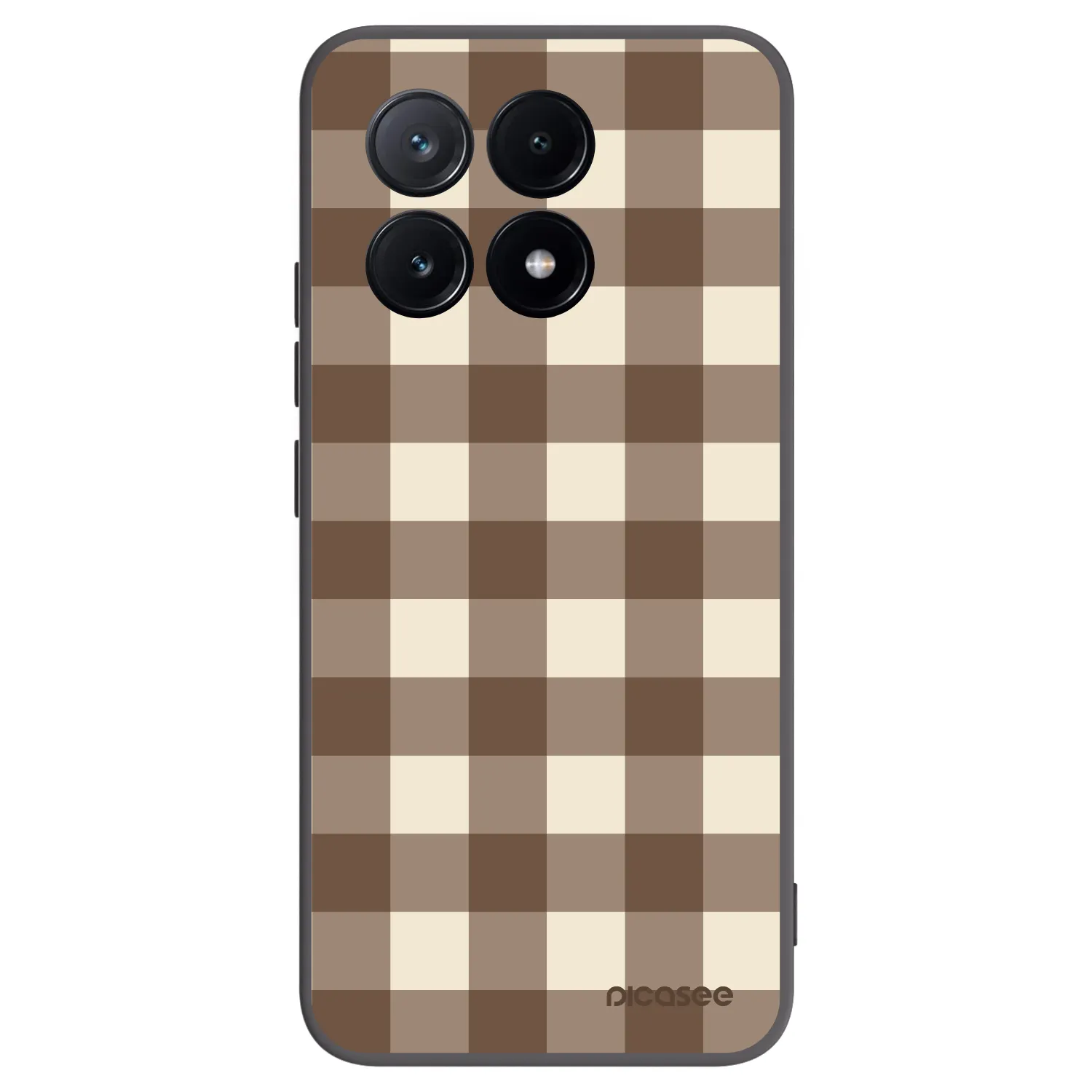 Picasee silikonski črni ovitek za Xiaomi Poco X6 Pro - Brown grid