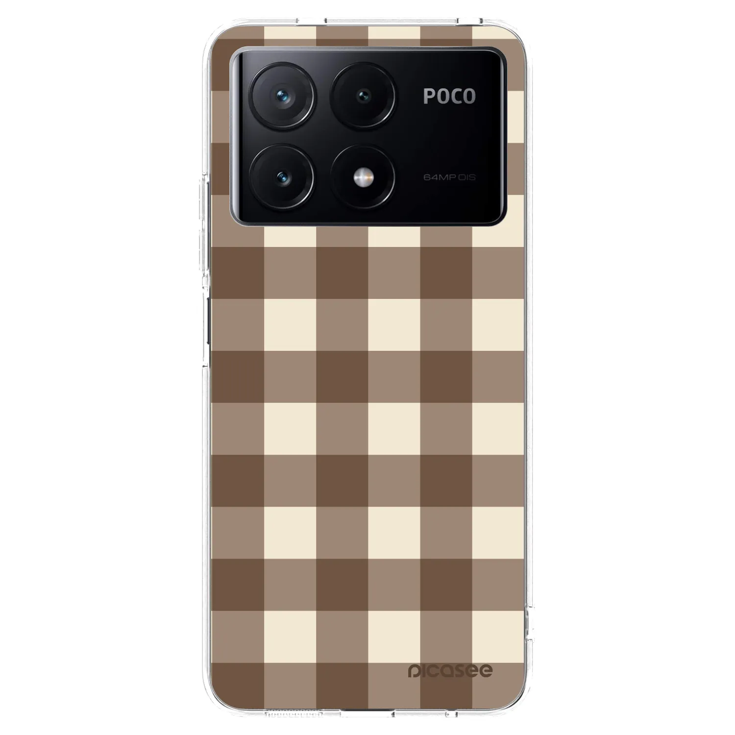 Picasee silikonski prozorni ovitek za Xiaomi Poco X6 Pro - Brown grid