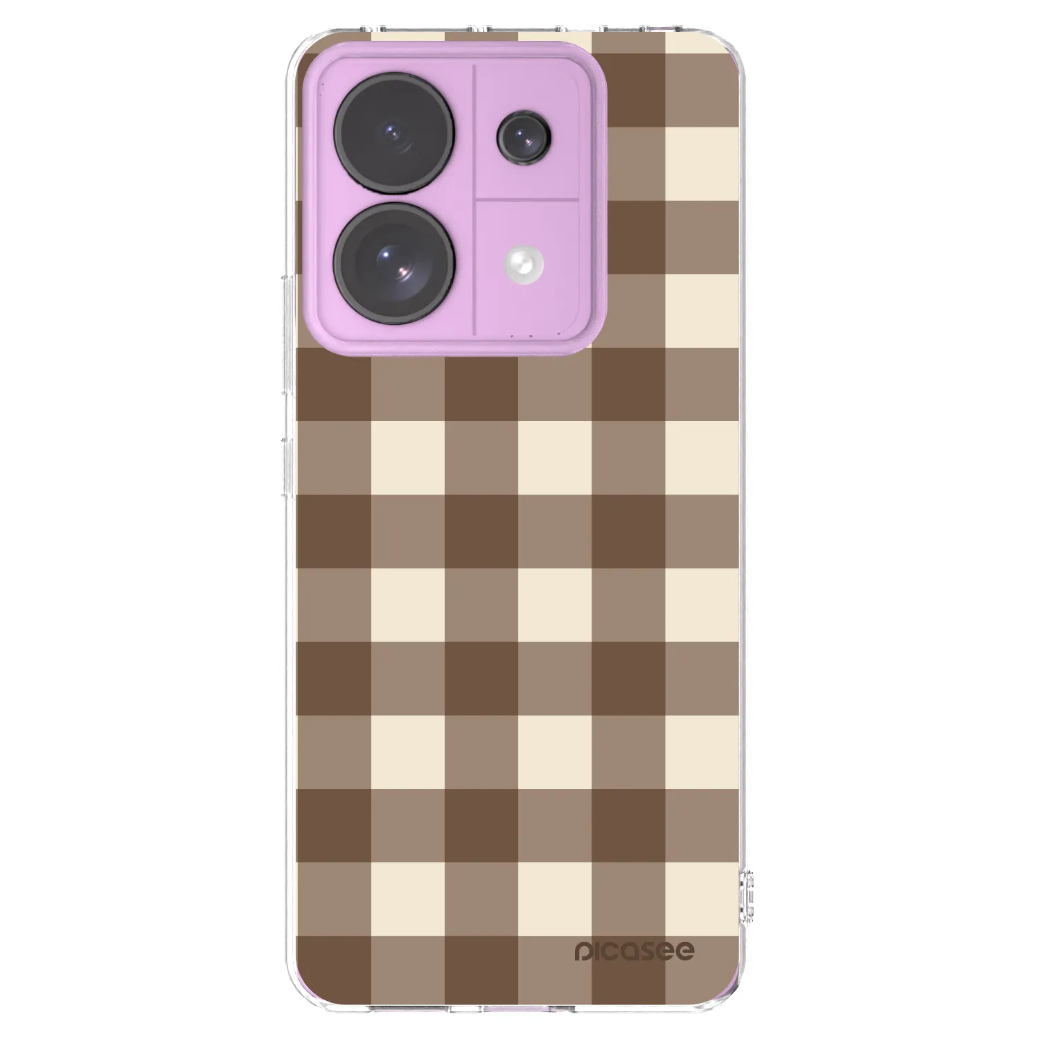 Picasee silikonski prozorni ovitek za Xiaomi Redmi Note 13 Pro 5G - Brown grid