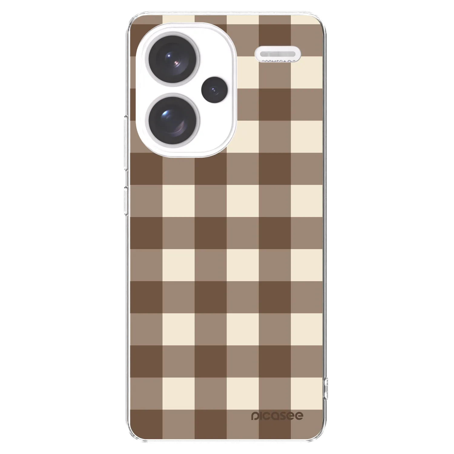 Picasee silikonski prozorni ovitek za Xiaomi Redmi Note 13 Pro+ 5G - Brown grid