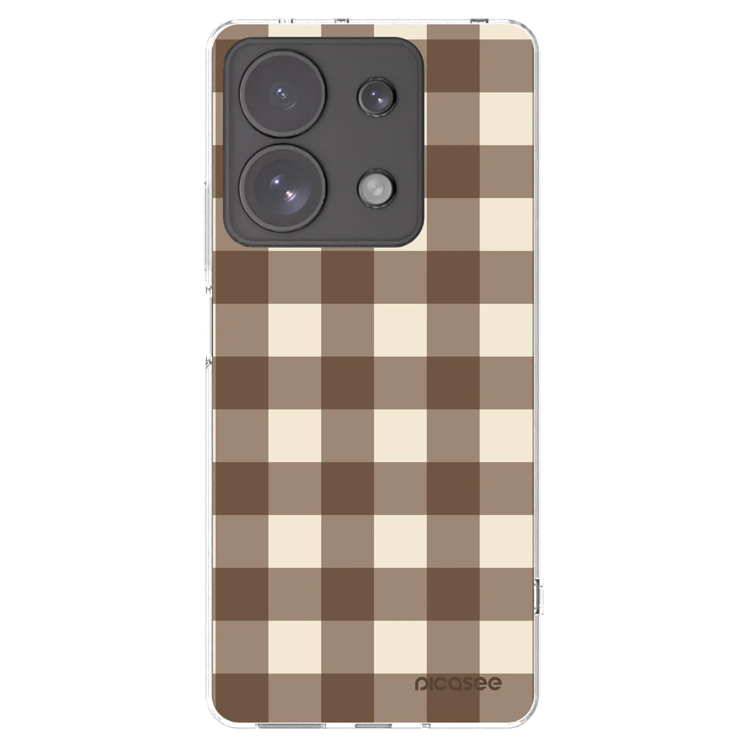 Picasee silikonski prozorni ovitek za Xiaomi Redmi Note 13 Pro 4G - Brown grid