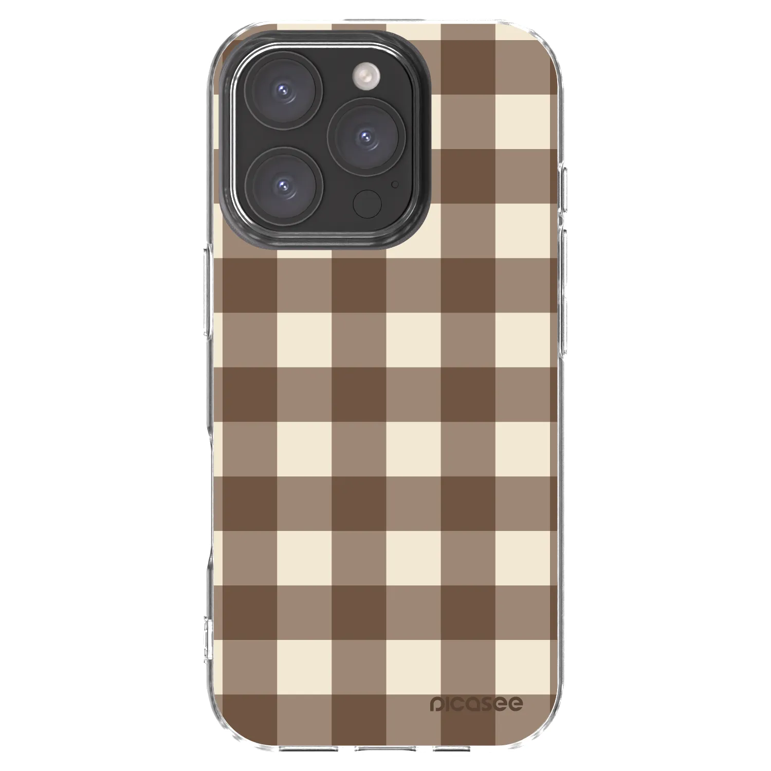 Picasee silikonski prozorni ovitek za Apple iPhone 16 Pro - Brown grid