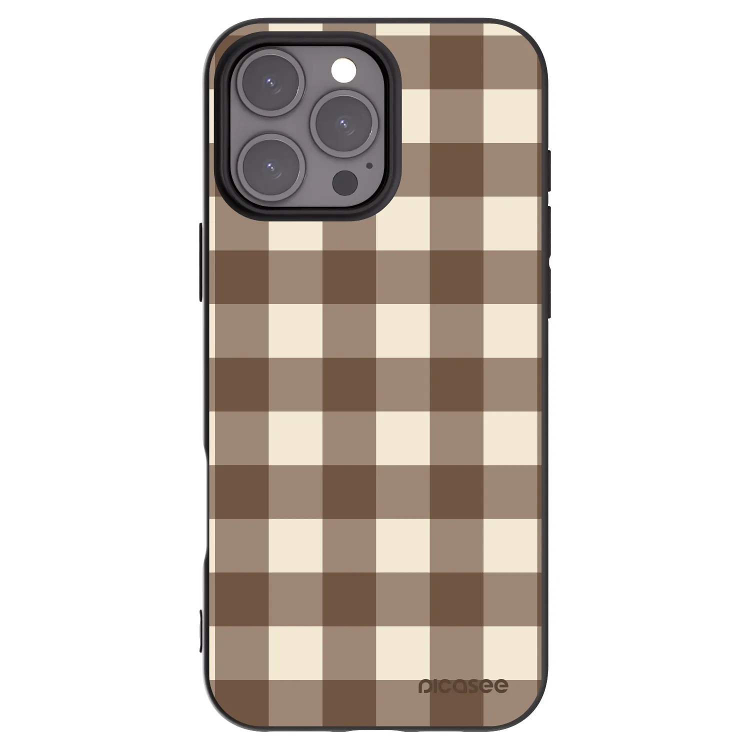 Picasee silikonski črni ovitek za Apple iPhone 16 Pro Max - Brown grid