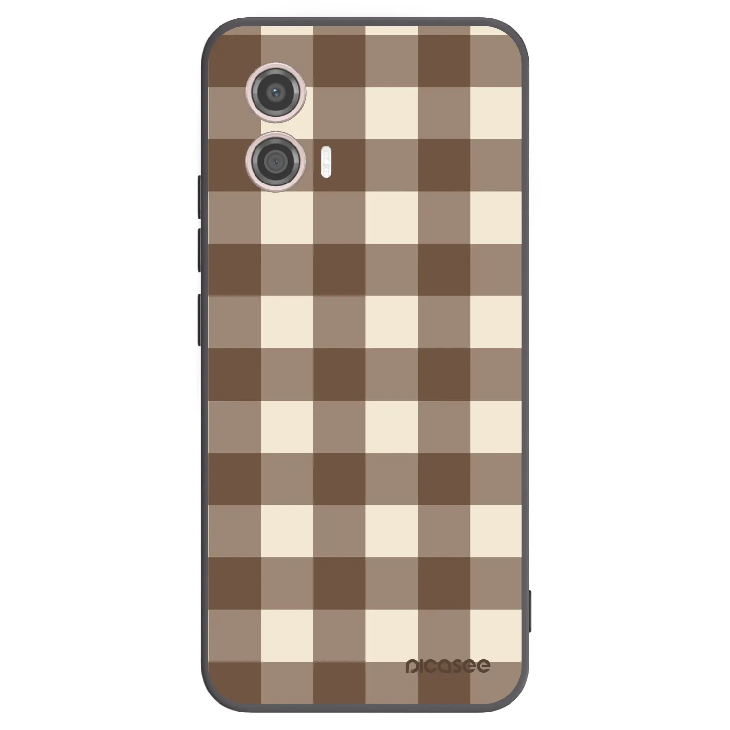 Picasee silikonski črni ovitek za Motorola Moto G53 5G - Brown grid
