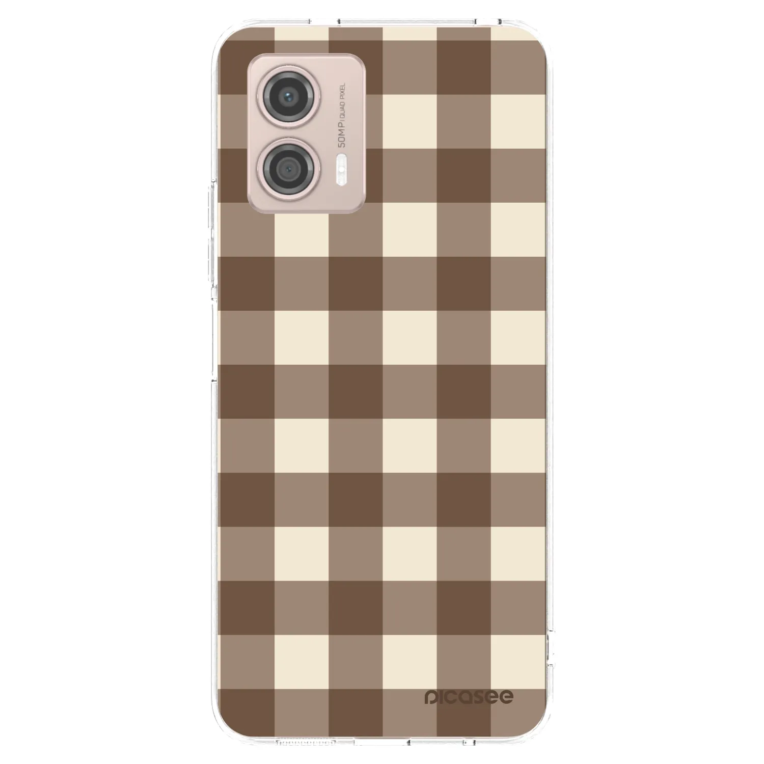 Picasee silikonski prozorni ovitek za Motorola Moto G53 5G - Brown grid