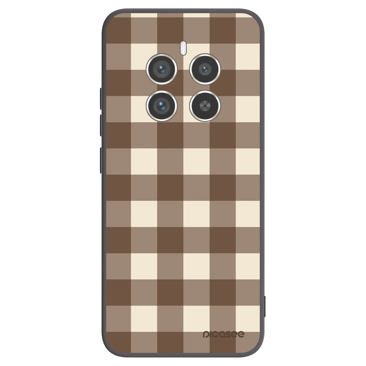Picasee silikonski črni ovitek za Realme 12 Pro 5G - Brown grid