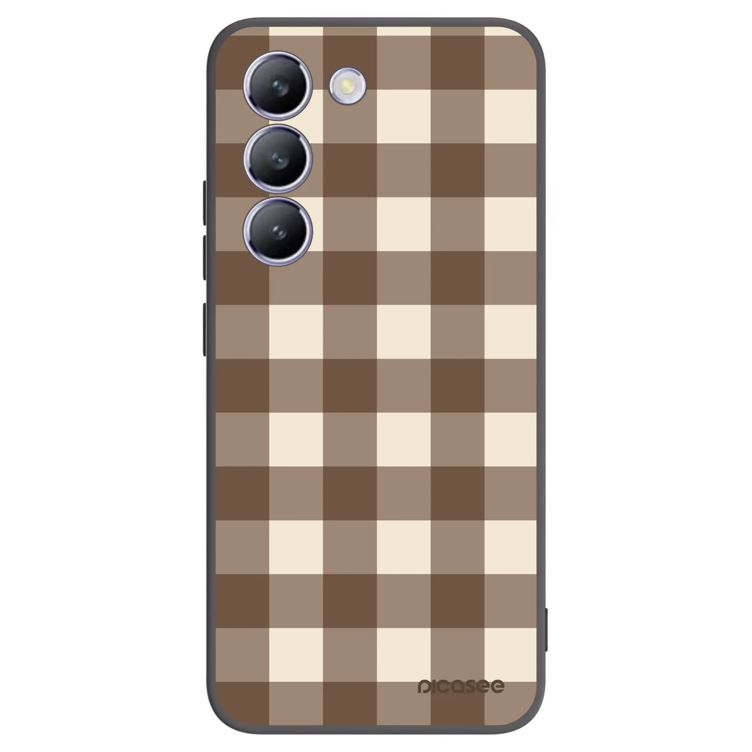 Picasee silikonski črni ovitek za Vivo V40 SE 5G - Brown grid